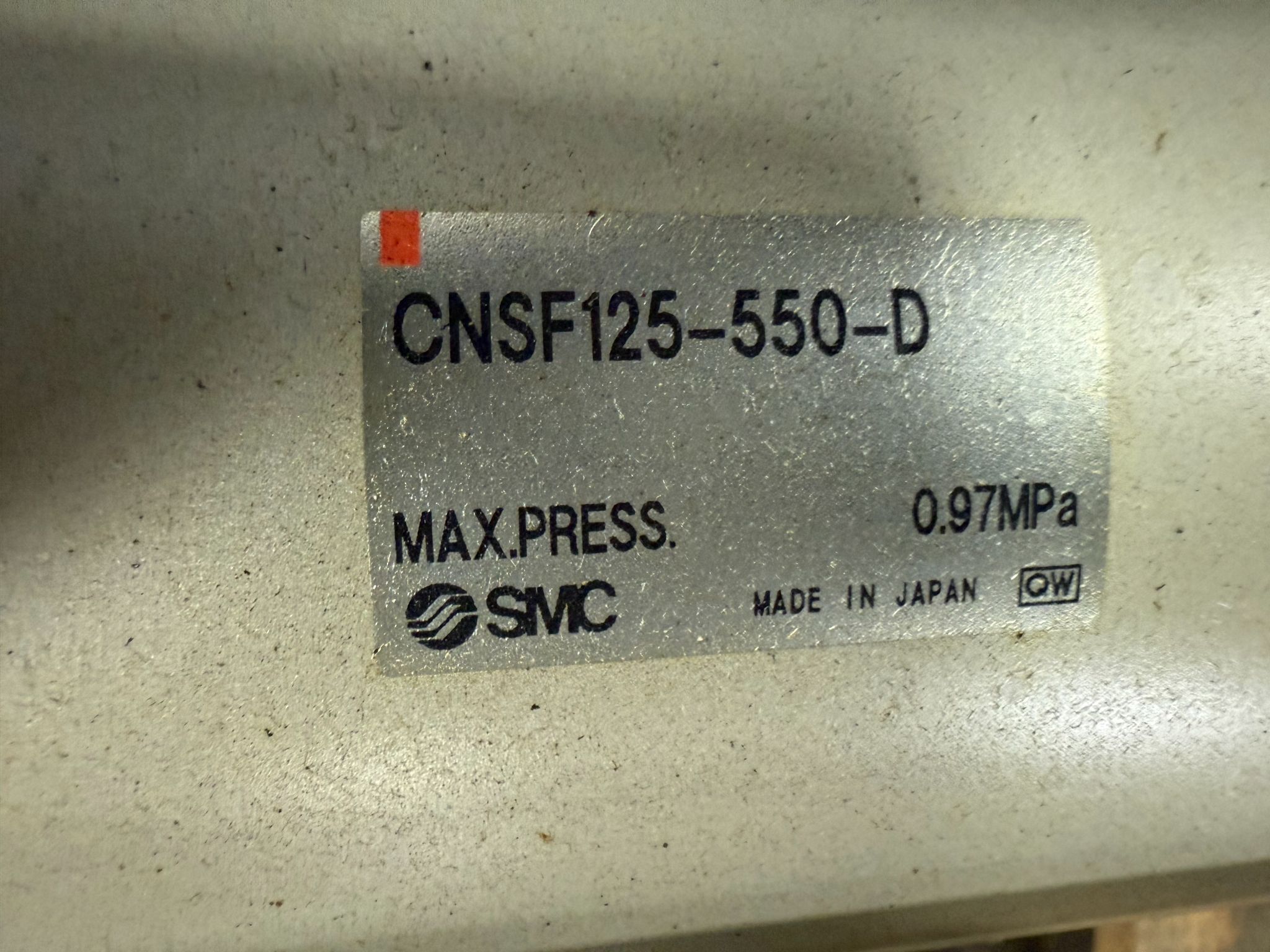SMC CNSF125-550-D Pneumatic Cylinder w/ CNS125D-UA Lock USED 3