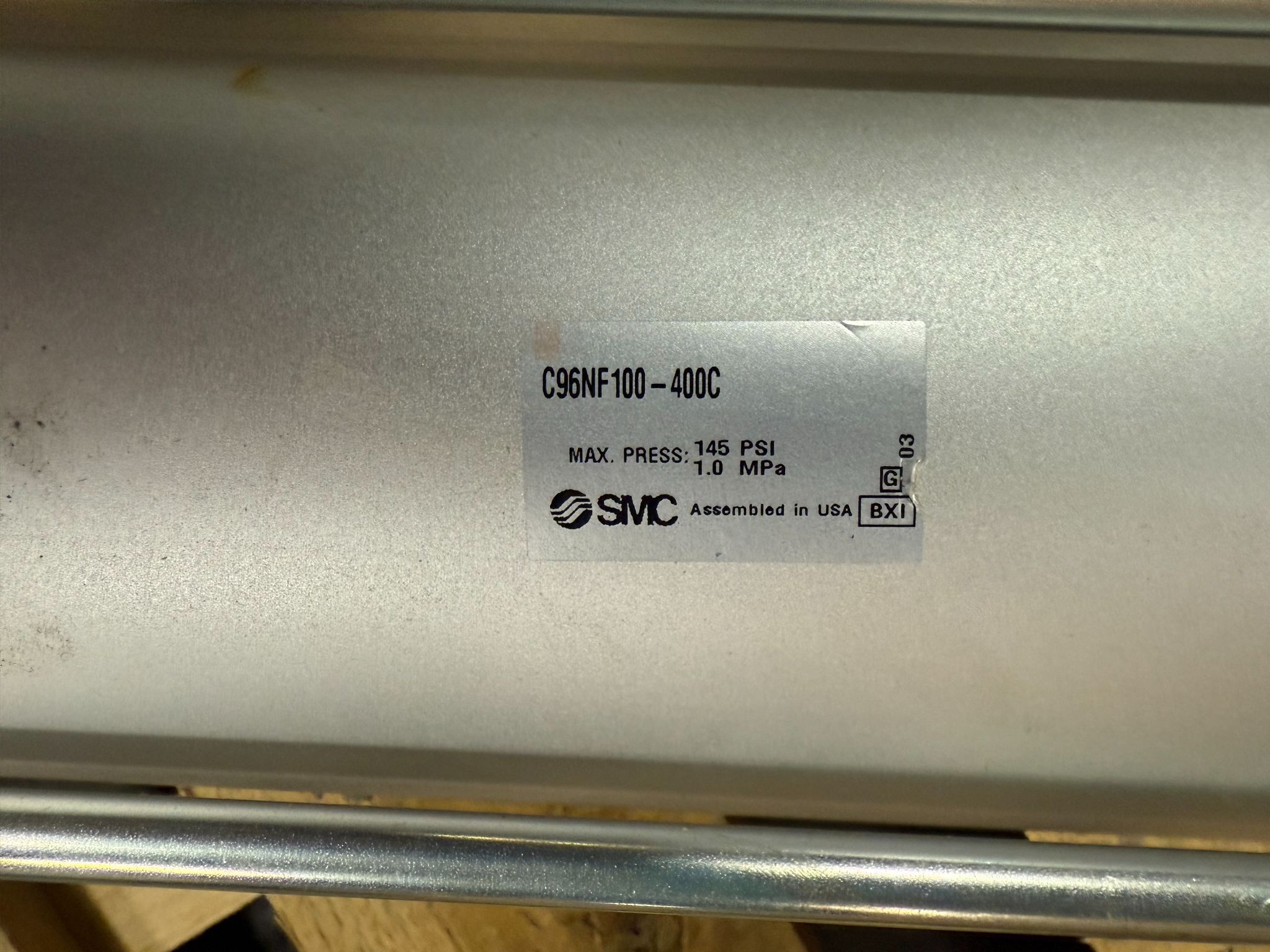 SMC C96NF100-400C Pneumatic Cylinder w/ MWB100TF-UA Lock USED 1