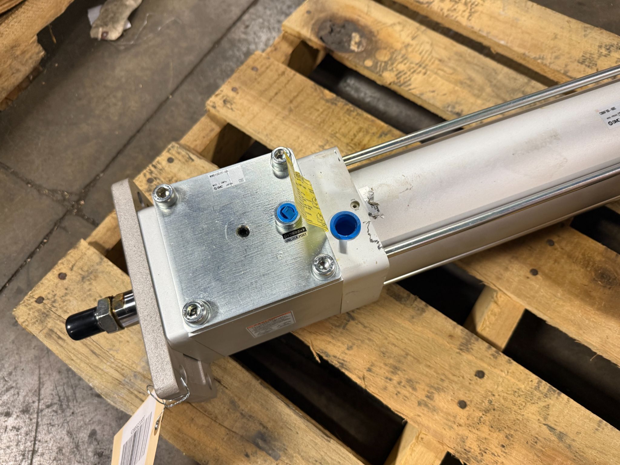 SMC C96NF100-400C Pneumatic Cylinder w/ MWB100TF-UA Lock USED 4