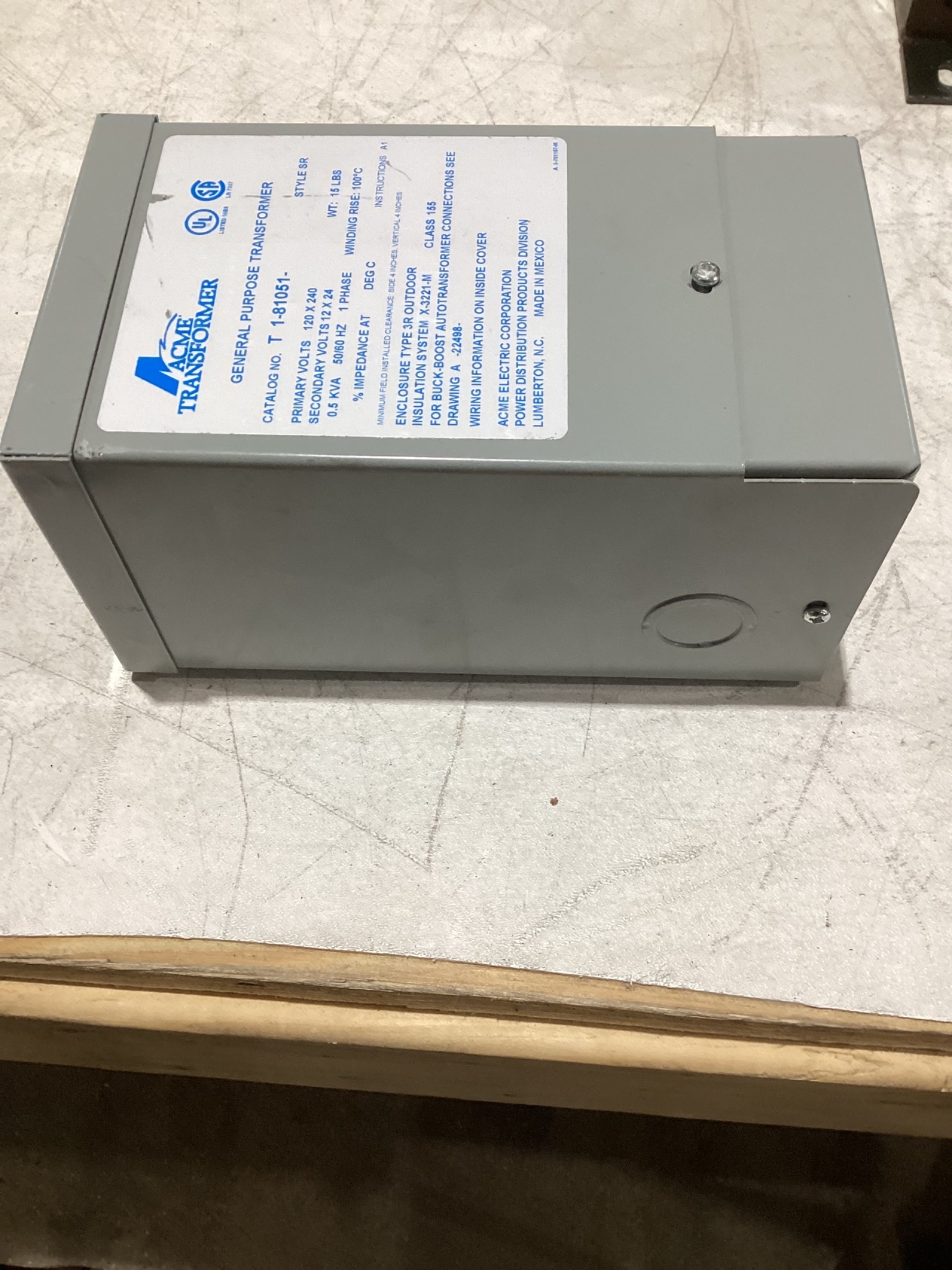ACME TRANSFORMER T-1-81051 0.5kVA General Purpose Transformer 120/240V NEW 2