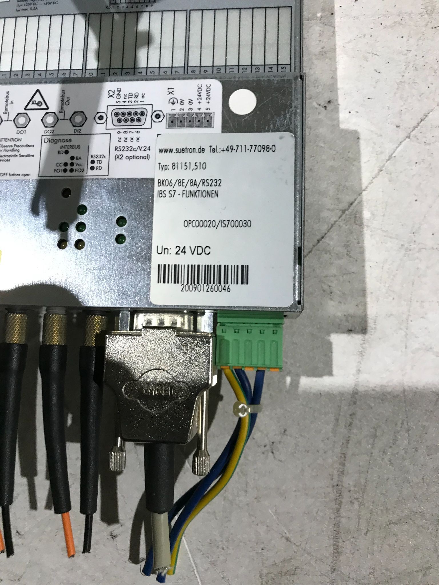 SUETRON 81151.51 Bus Coupler I/O Module 24VDC USED 1