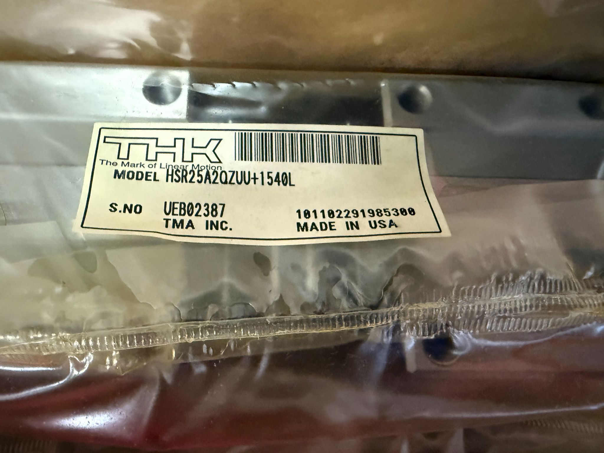 THK HSR25A2QZUU+1540L Linear Guide Rail Assembly NEW (2-Pack) 3