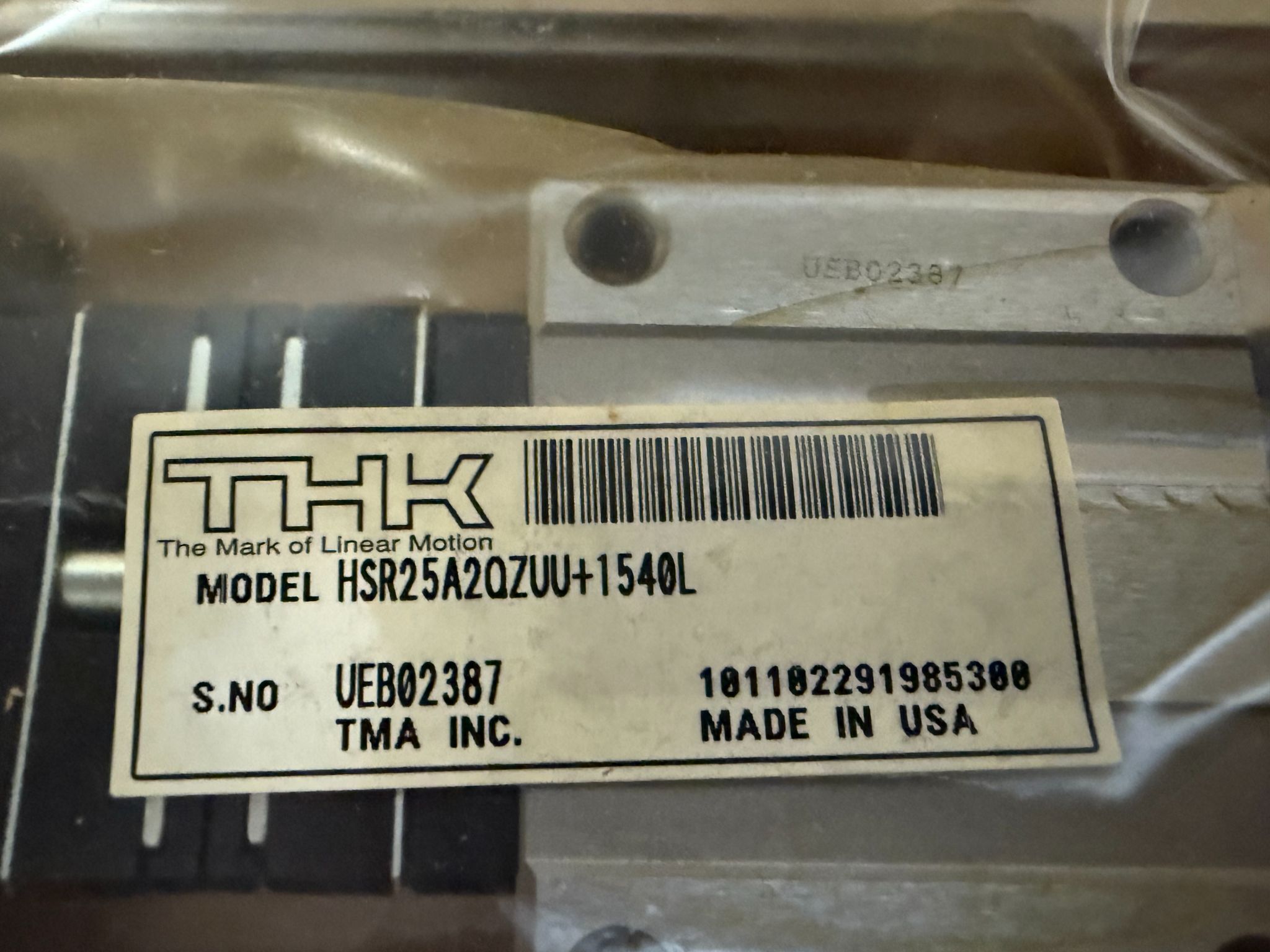 THK HSR25A2QZUU+1540L Linear Guide Rail Assembly NEW (2-Pack) 5