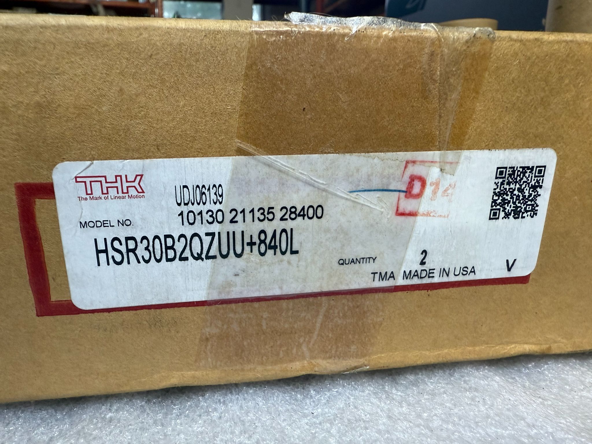 THK HSR30B2QZUU+840L Linear Guide Rail Assembly NEW (2-Pack) 0