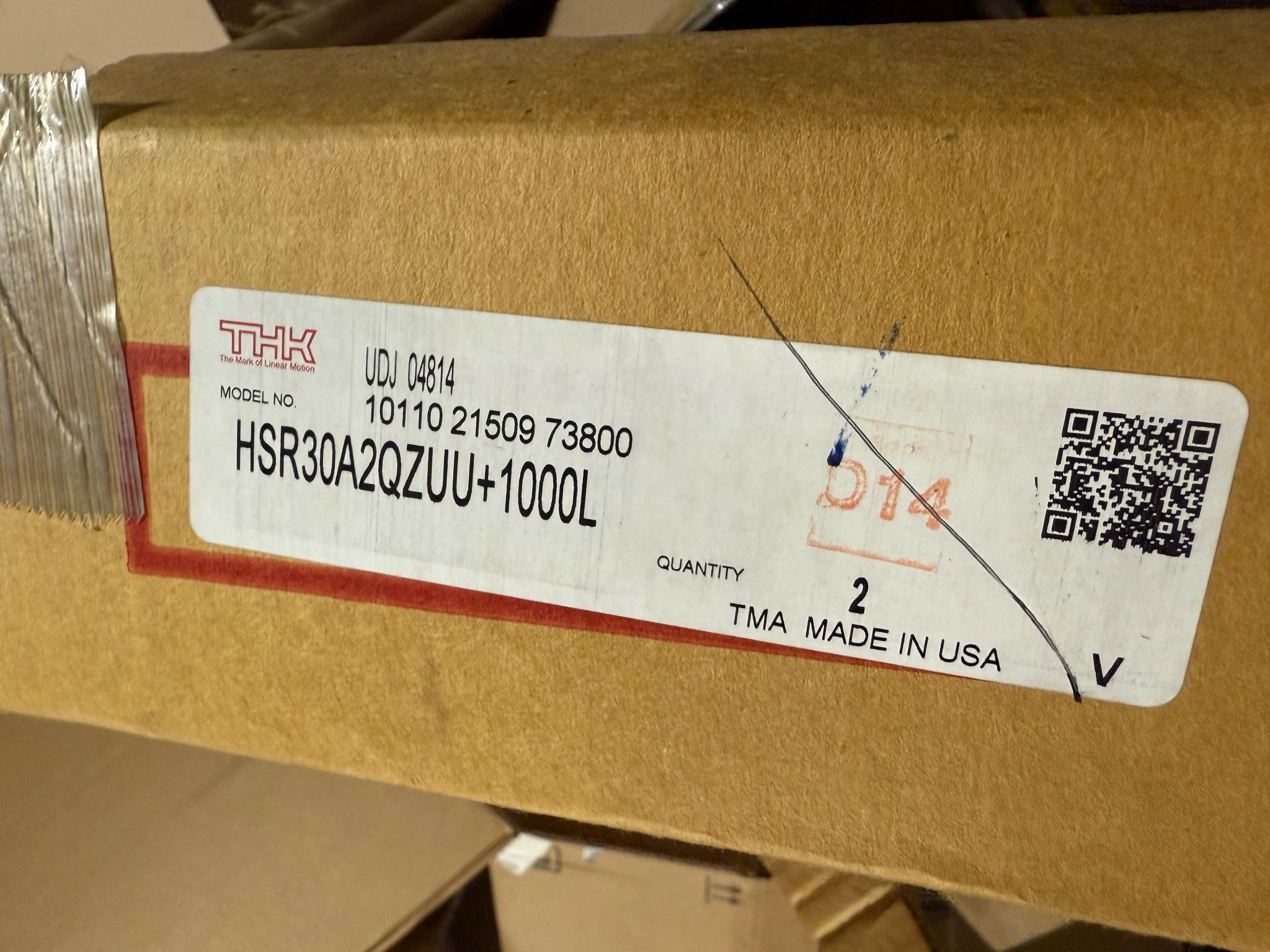 THK HSR30A2QZUU+1000L Linear Guide Rail Assembly NEW (2-Pack) 0