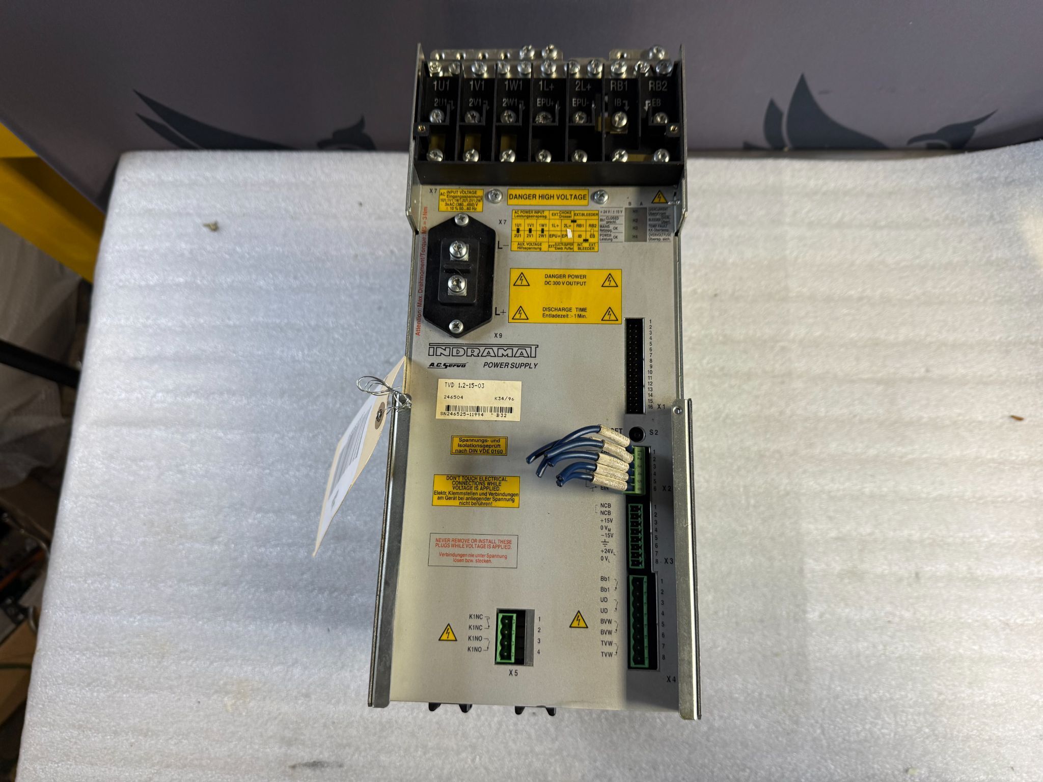 REXROTH INDRAMAT TVD 1.2‑15‑03 AC Servo Power Supply USED 0