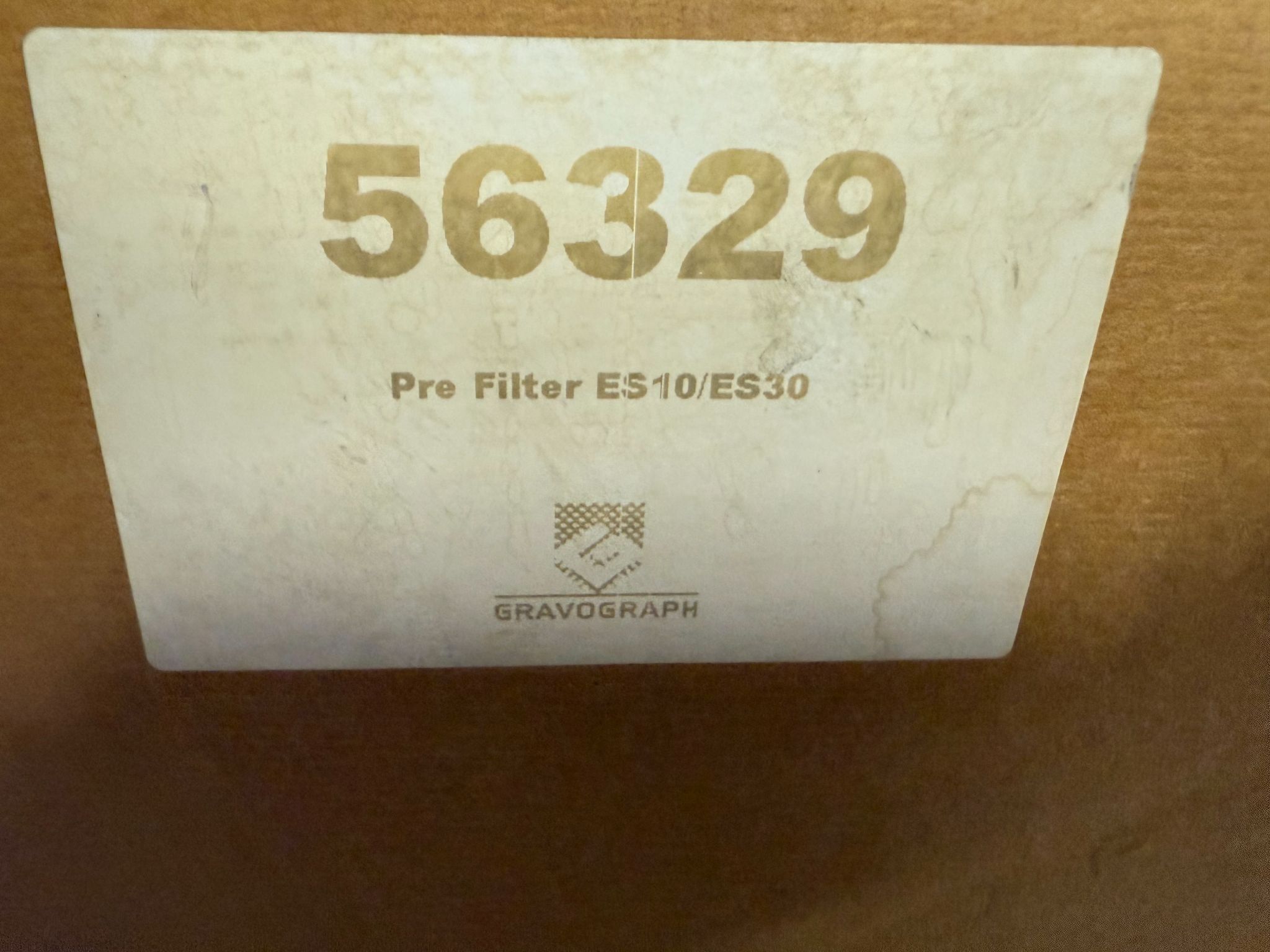GRAVOGRAPH 56329 ES10/ES30 Replacement Pre‑Filter NEW 2
