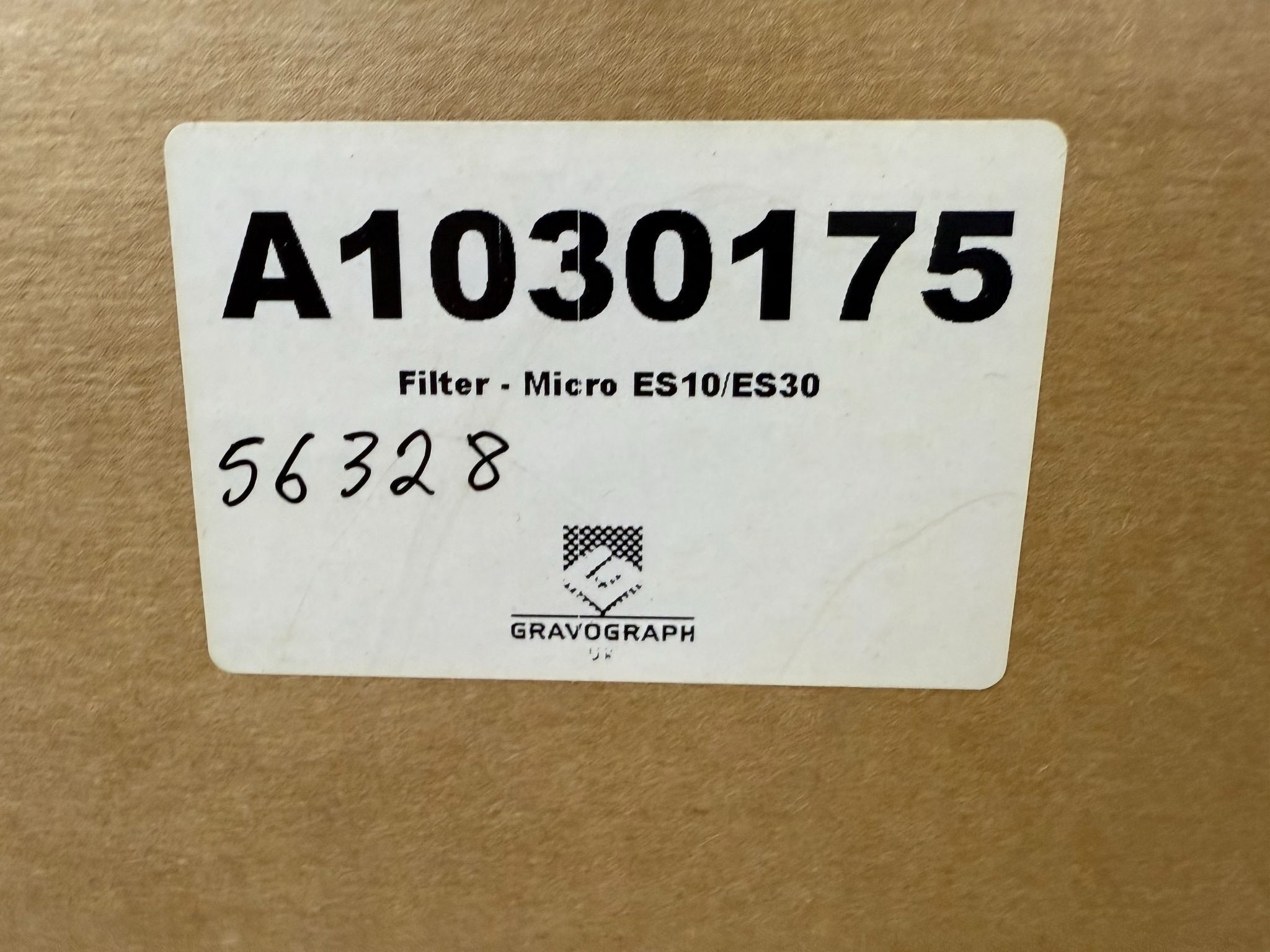 GRAVOGRAPH 56328 ES10/ES30 Replacement HEPA Micro Filter NEW 3