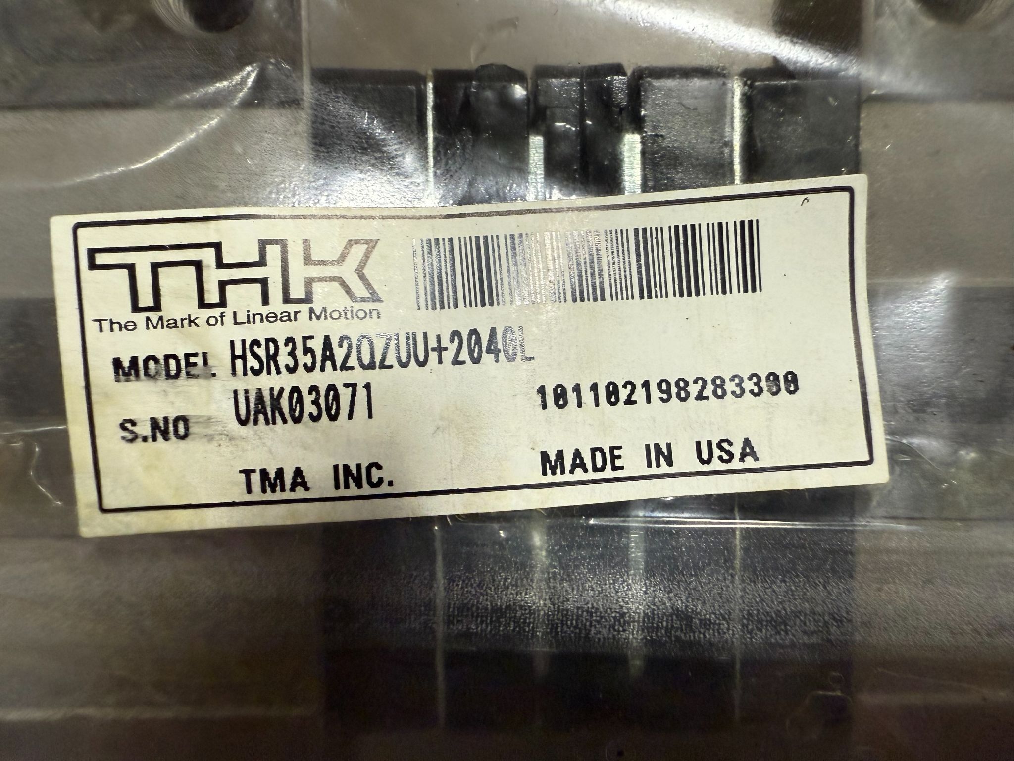 THK HSR35A2QZUU+2040L Linear Guide Rail Assembly (2040mm) NEW 2