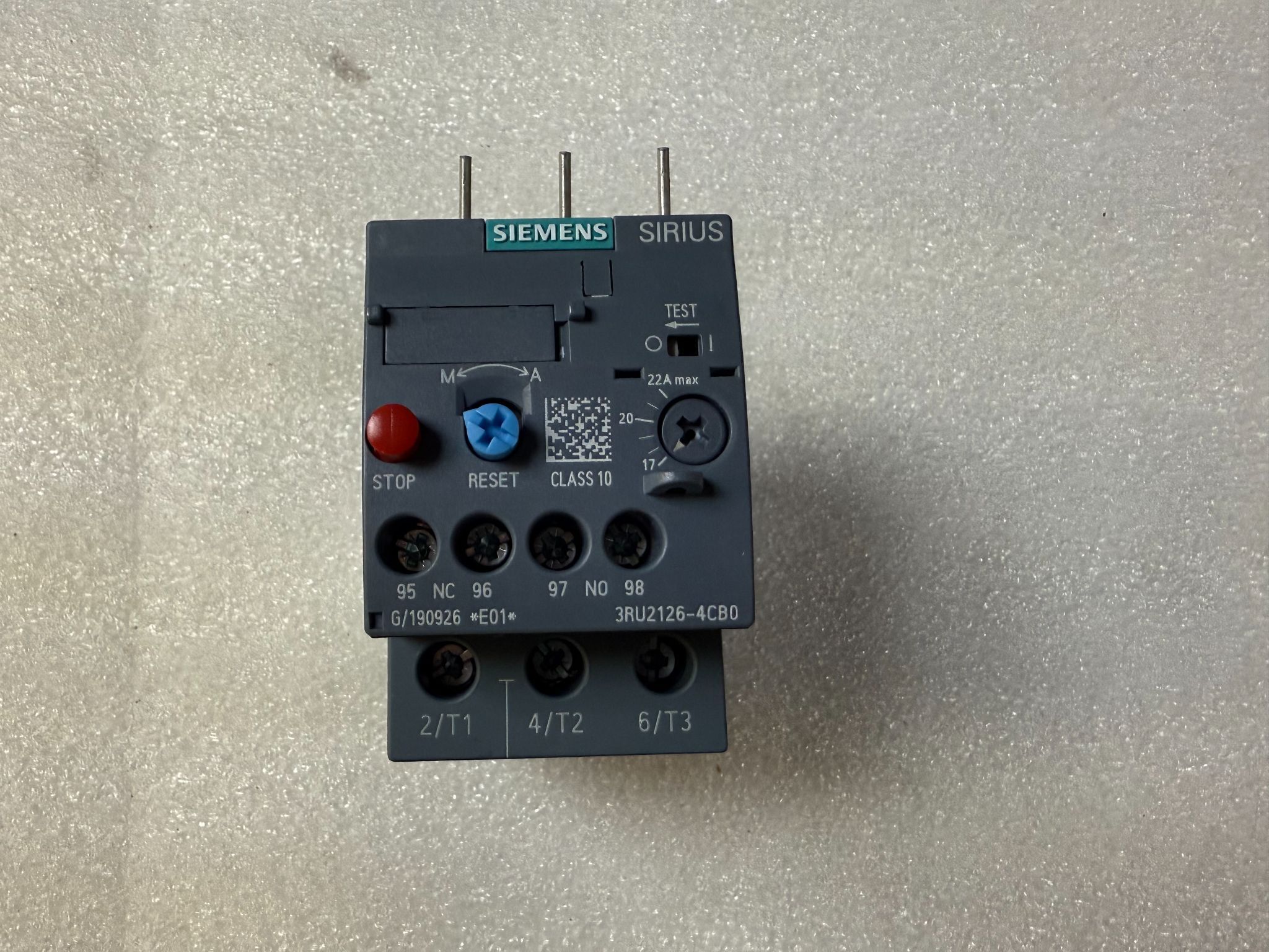 SIEMENS 3RU2126‑4CB0 SIRIUS Thermal Overload Relay 17–22A Class 10 NEW 2