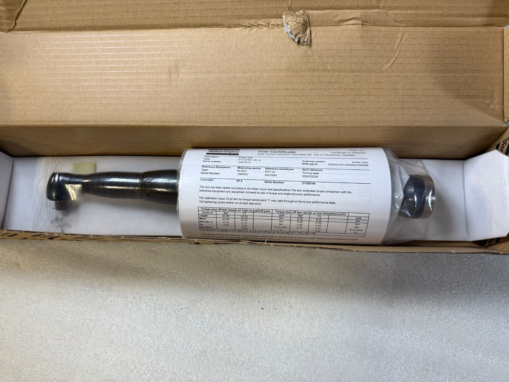 ATLAS COPCO 8436613020 ETV STR31‑20‑10 Electric Nutrunner NEW 2