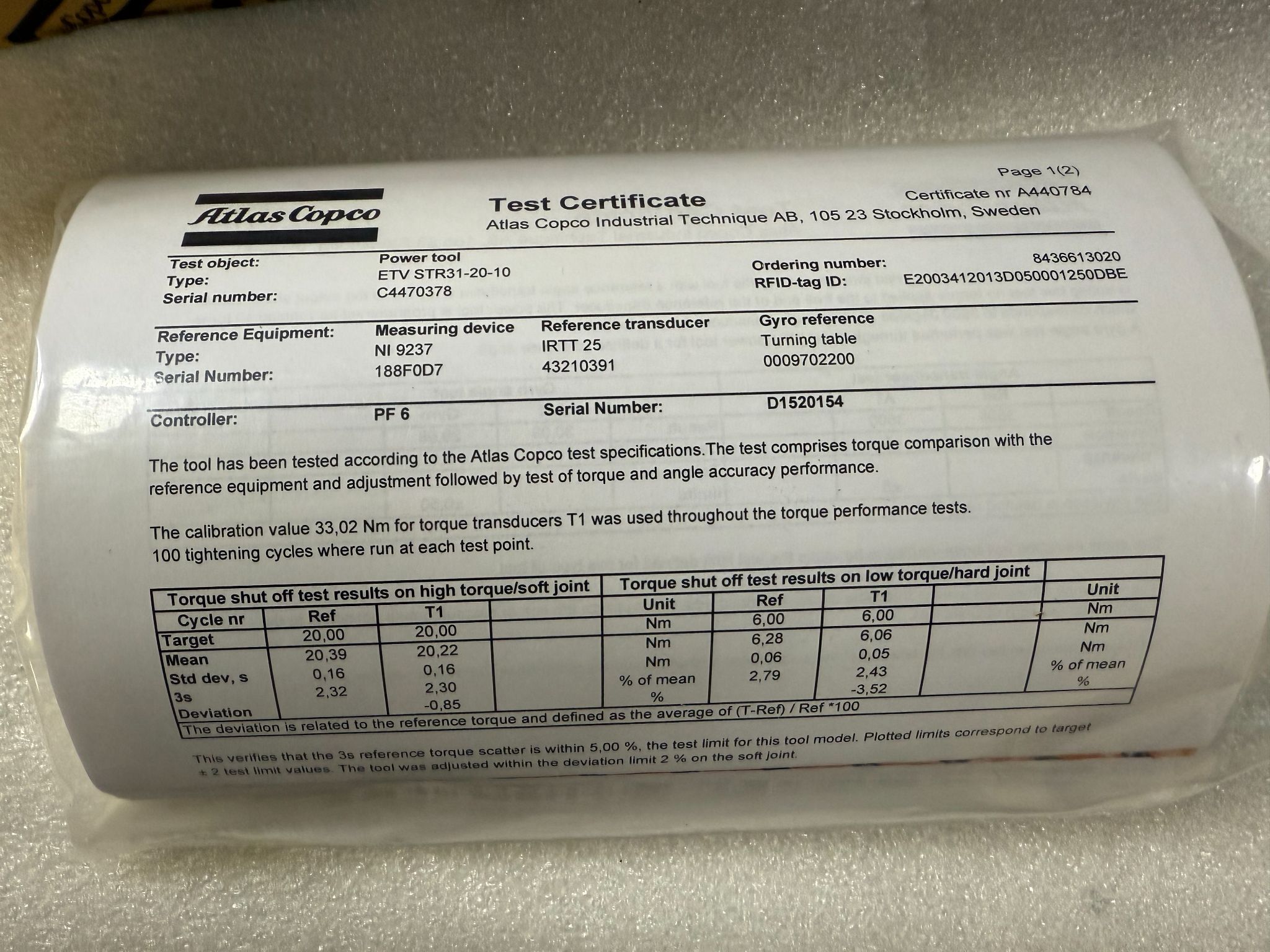 ATLAS COPCO 8436613020 ETV STR31‑20‑10 Electric Nutrunner NEW 3