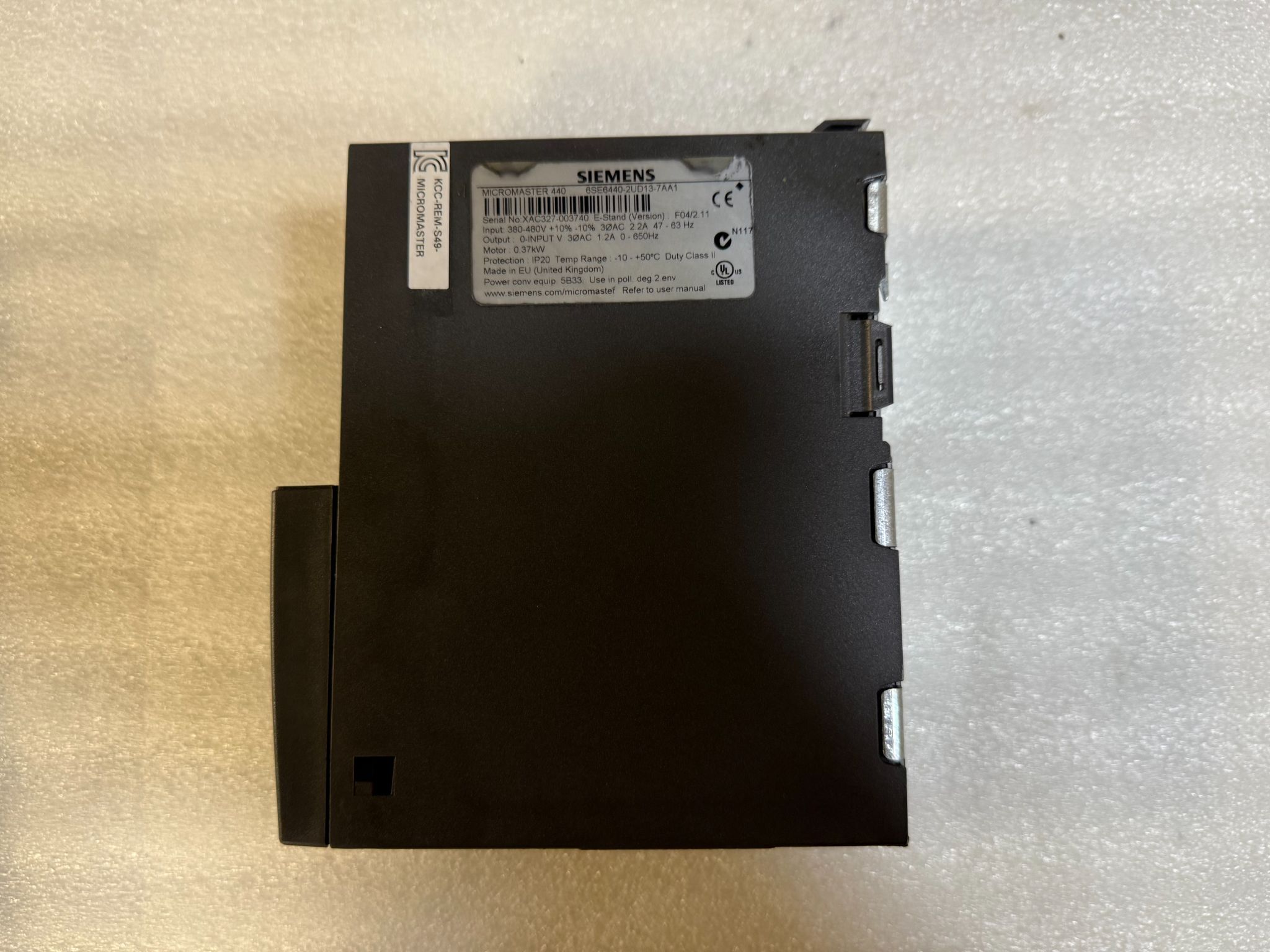 SIEMENS 6SE6440‑2UD13‑7AA1 MicroMaster 440 Inverter Drive USED 1
