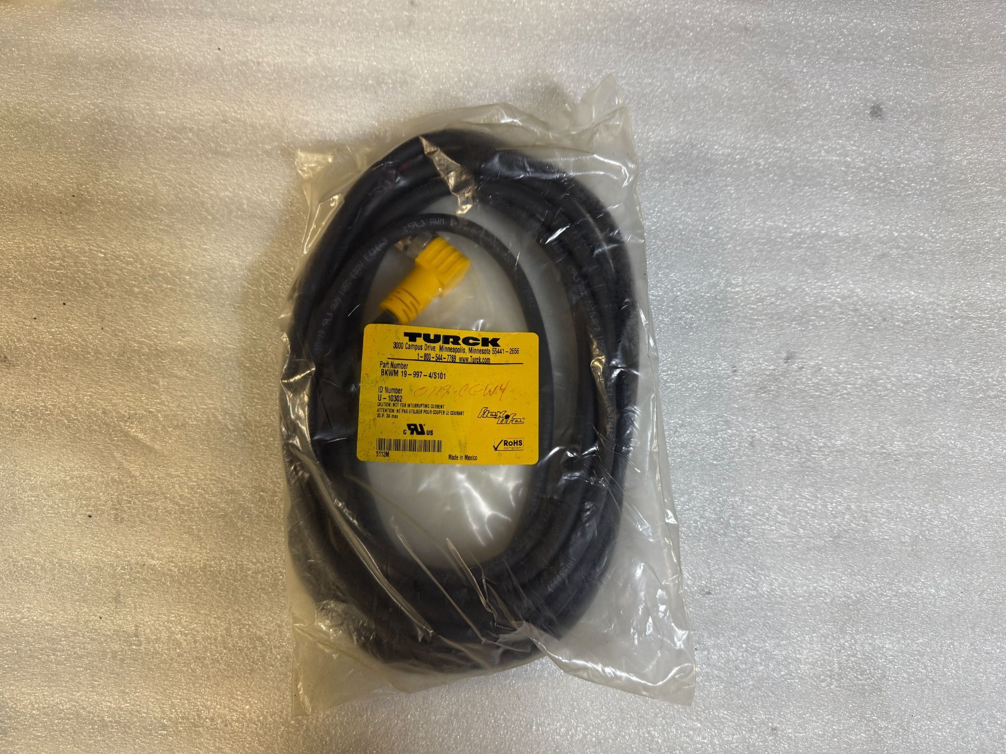 TURCK BKWM 19-997-4/S101 19‑Pin M16 Molded Cordset NEW 0