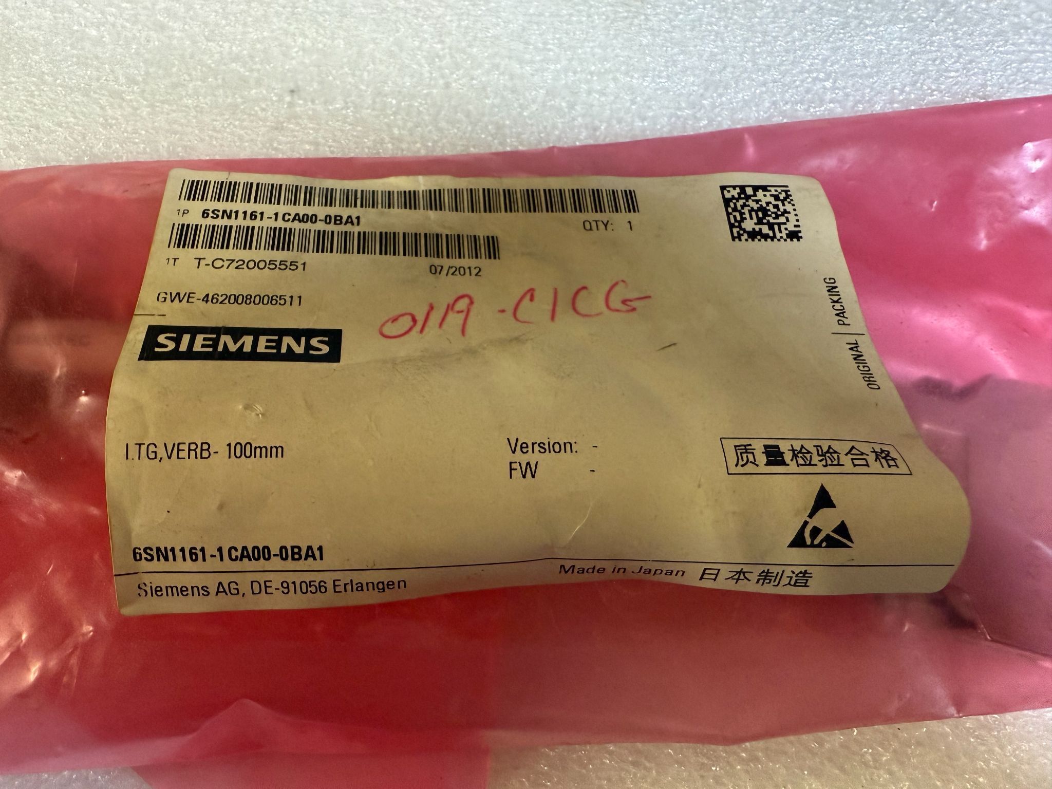 SIEMENS 6SN1161‑1CA00‑0BA1 SIMODRIVE 611‑D Drive Bus Cable NEW 0