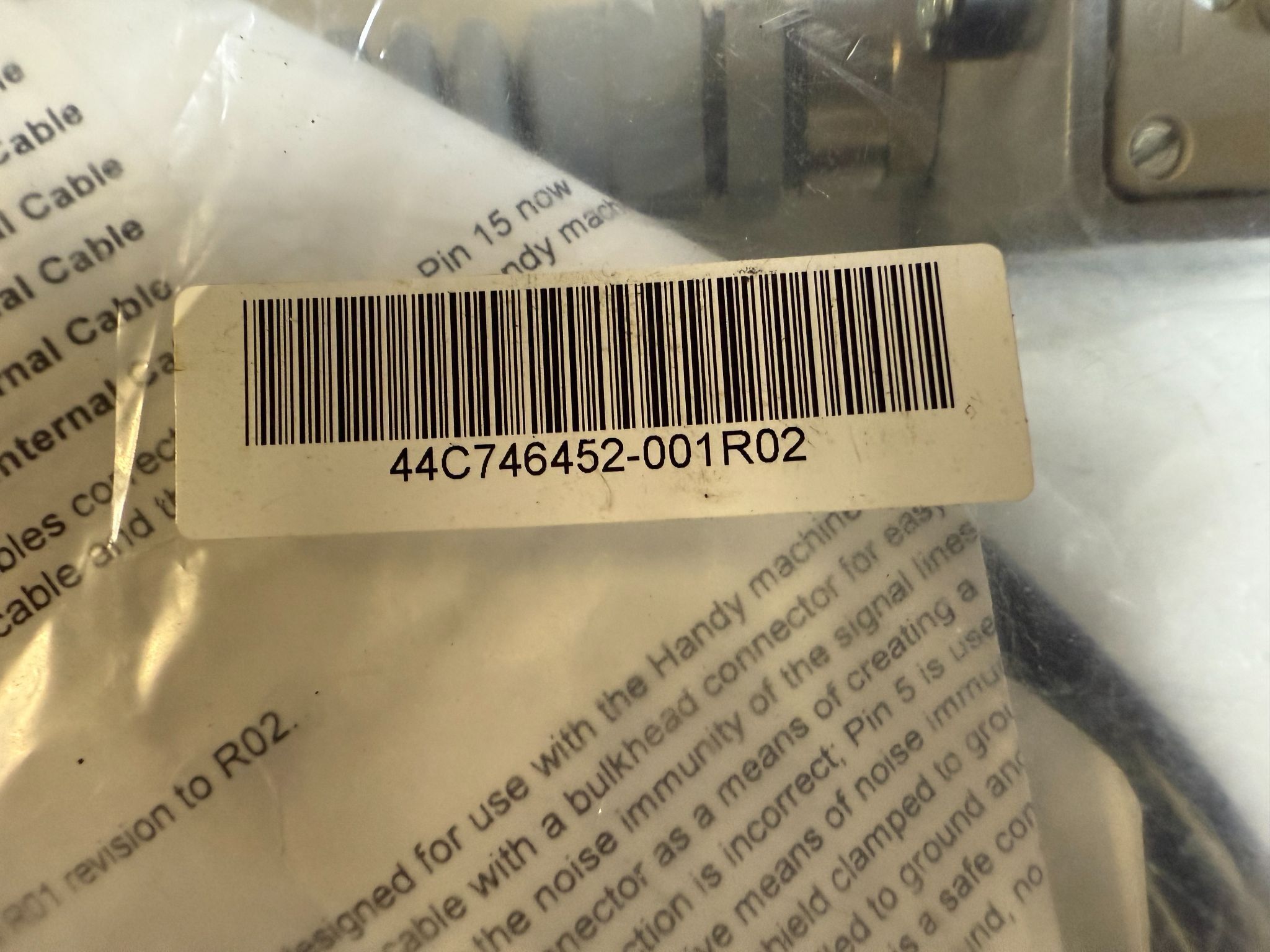 FANUC 44C746452‑001R02 HMOP Bulkhead External Cable NEW 1