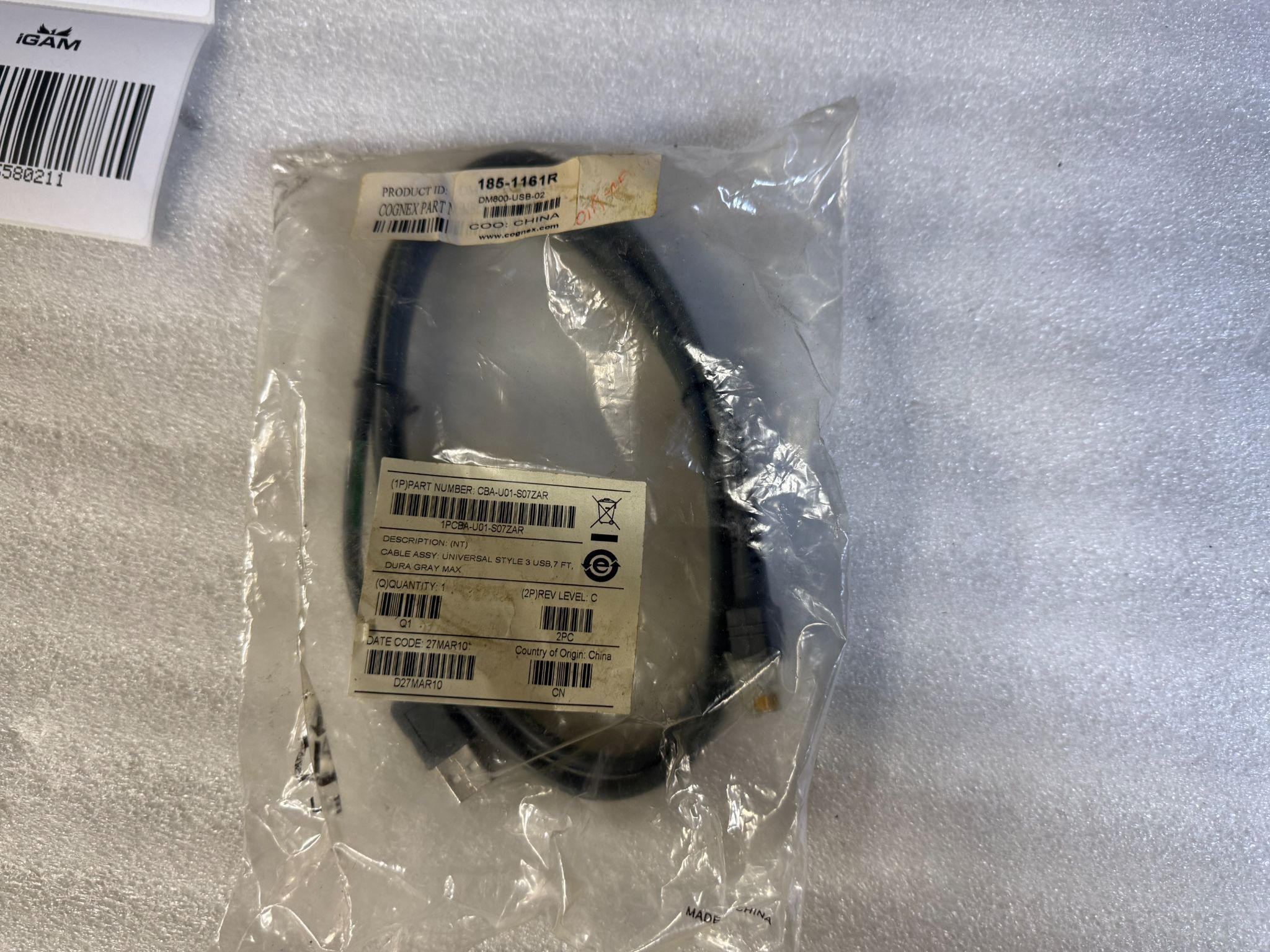 COGNEX CBA‑U01‑S07ZAR USB Cable Assembly NEW 0