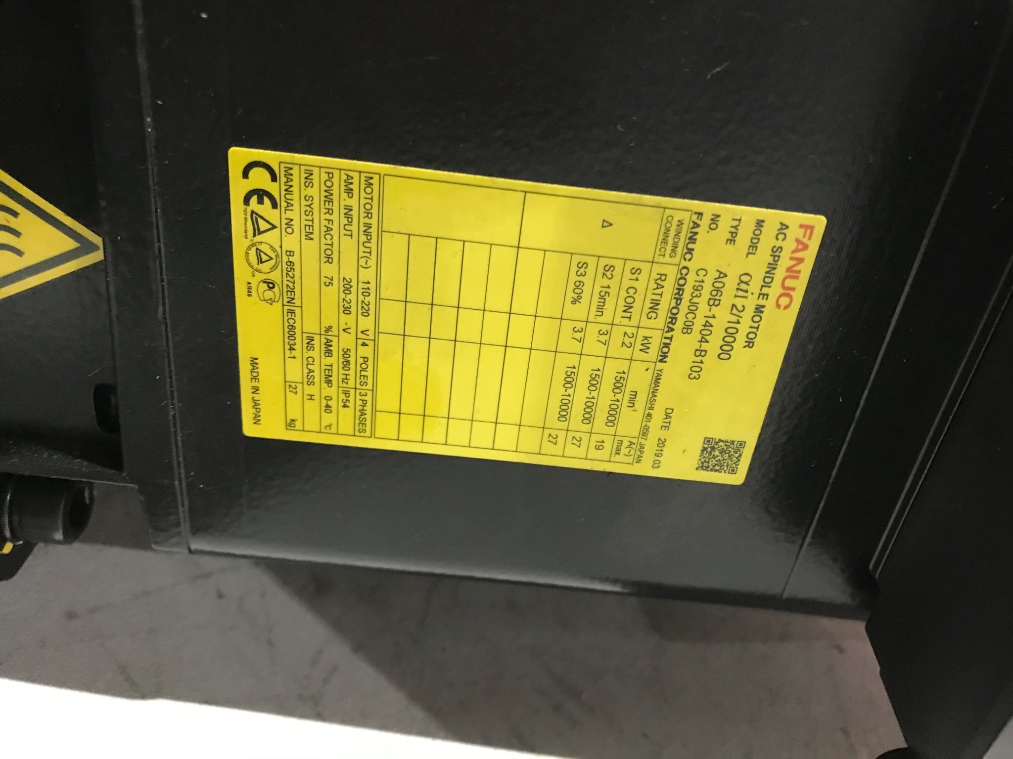 FANUC A06B-1404-B103 AC Servo Motor A12/1000 USED 4