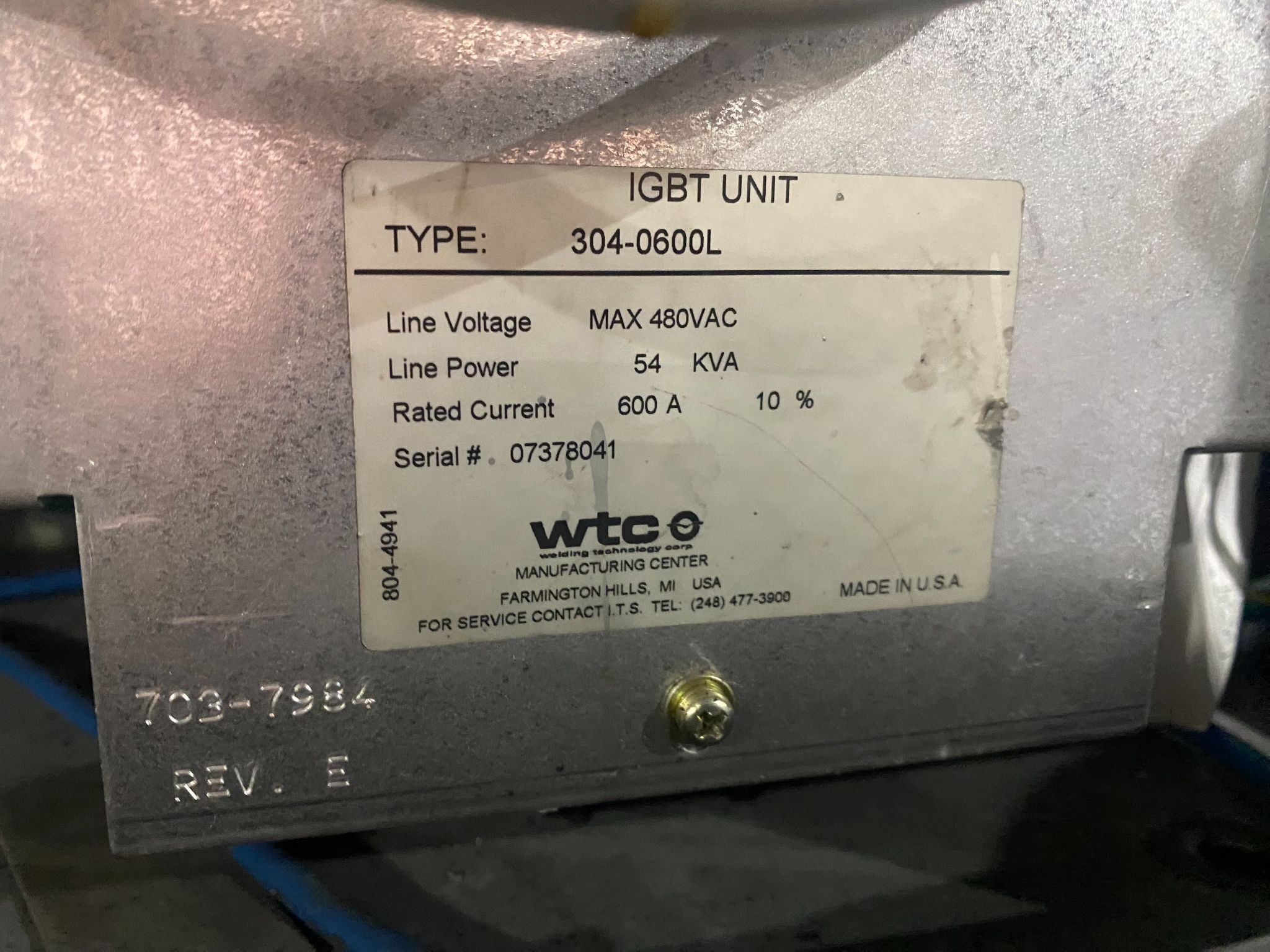 WTC 958-0303V1 MedWeld 5003 IGBT Welding Unit USED 3