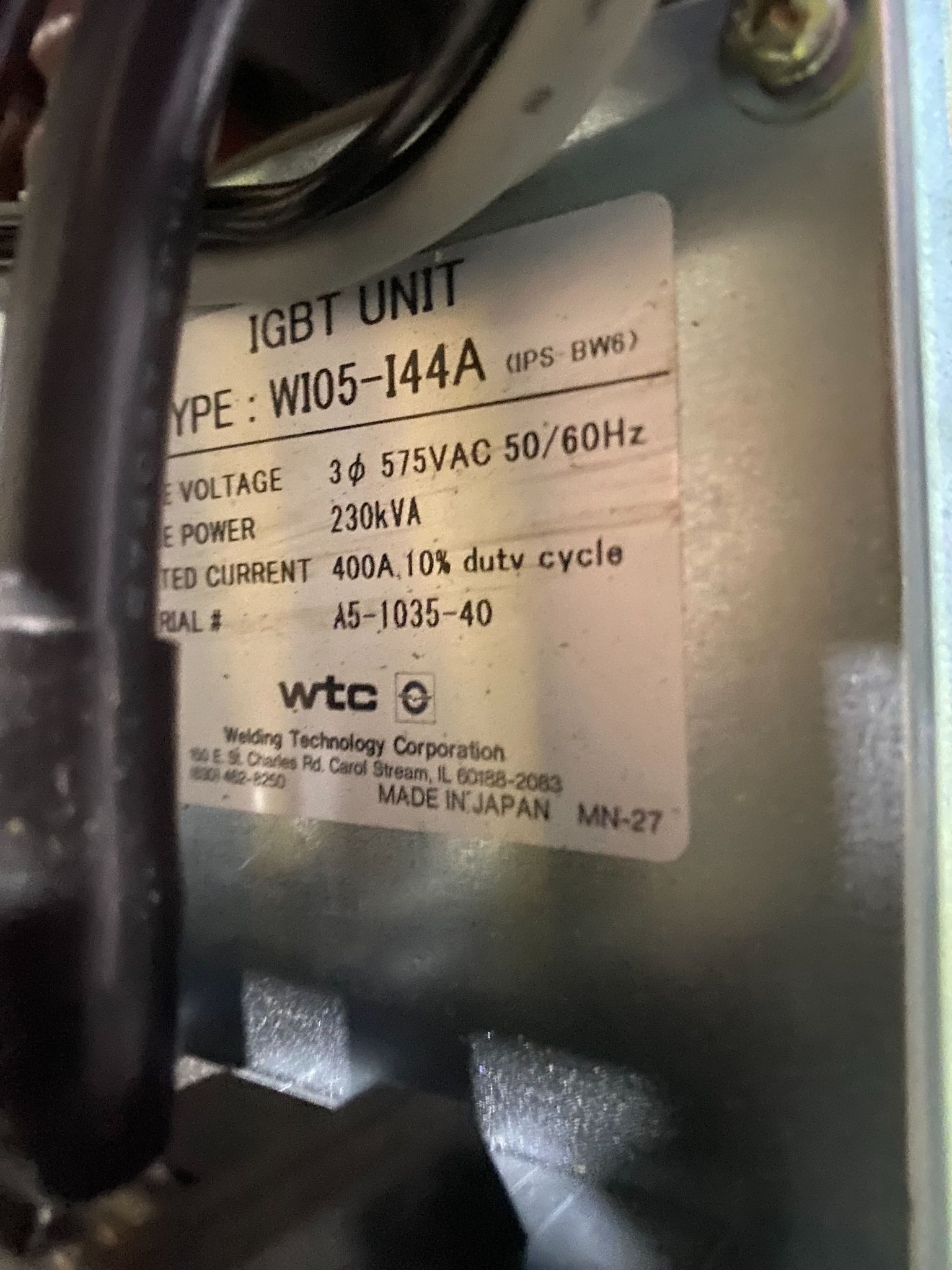 WTC 958-0514 MedWeld 5043 IGBT Welding Unit FOR PARTS / NOT WORKING 3