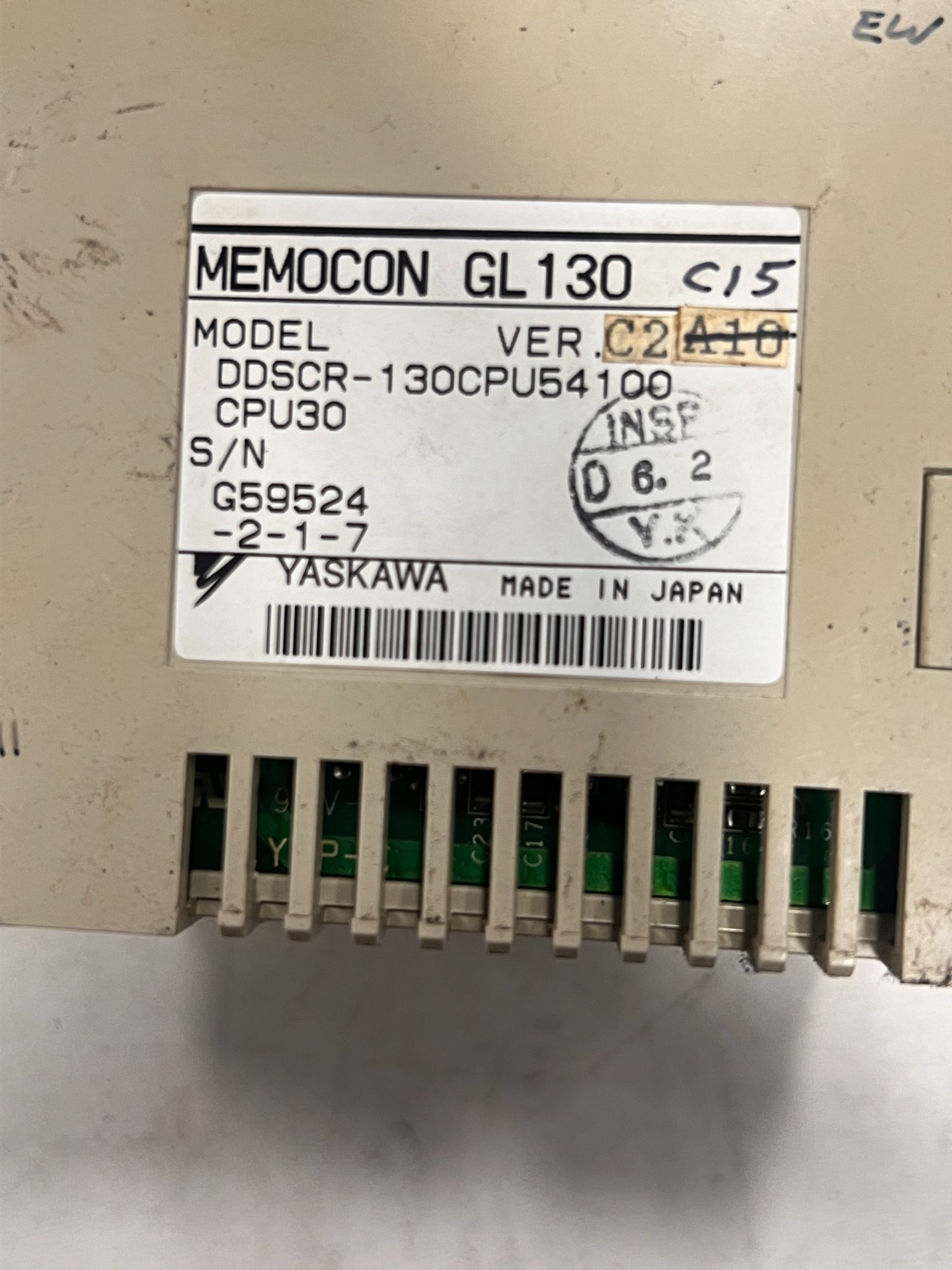 YASKAWA DDSCR-130CPU54100 MEMOCON GL130 CPU Module USED 2