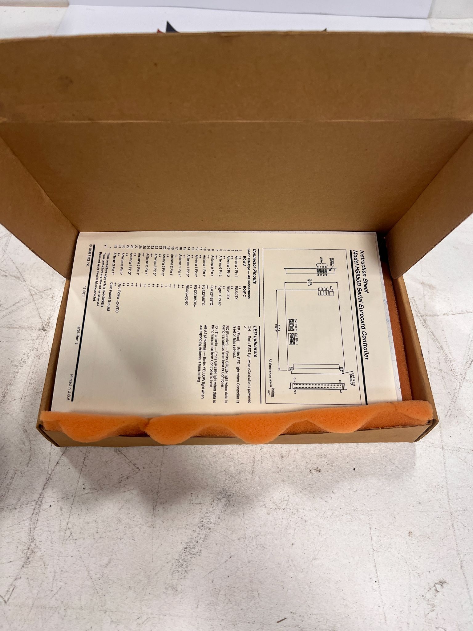 DATALOGIC HS850B-4 Serial Eurocard Controller NEW 0