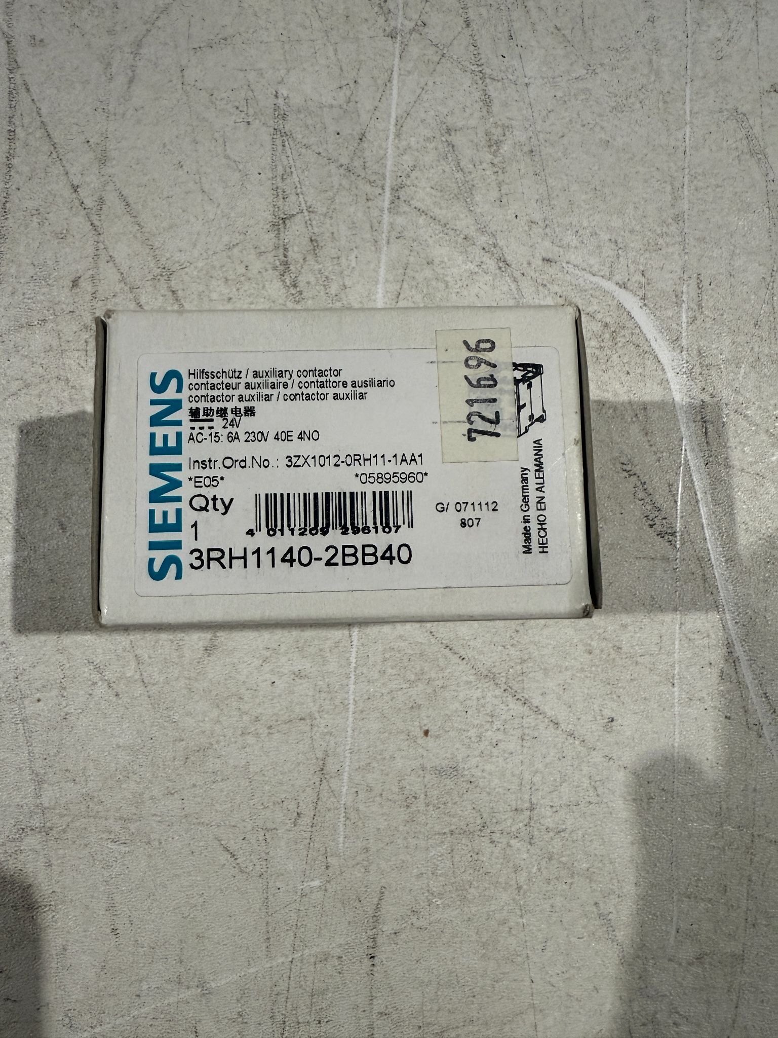 SIEMENS 3RH1140-2BB40 Auxiliary Contactor 4NO 24VDC NEW 1