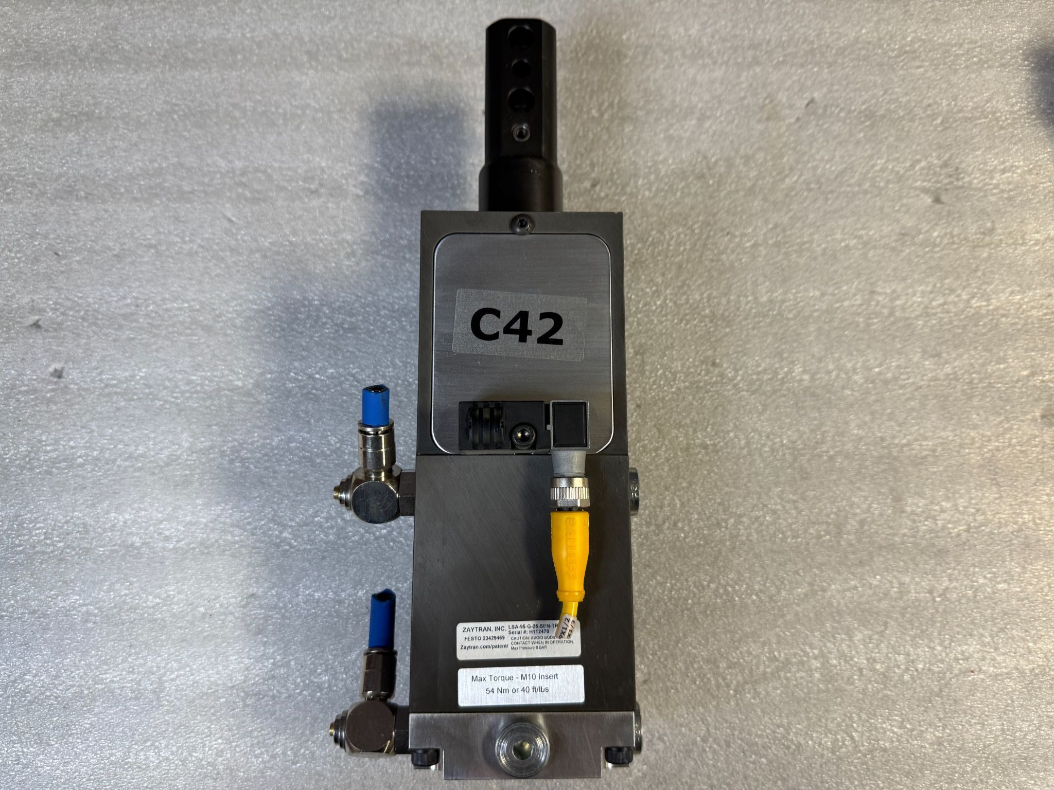 ZAYTRAN LSA‑95‑G‑25‑SEN‑TRK Shot Pin Actuator USED 0