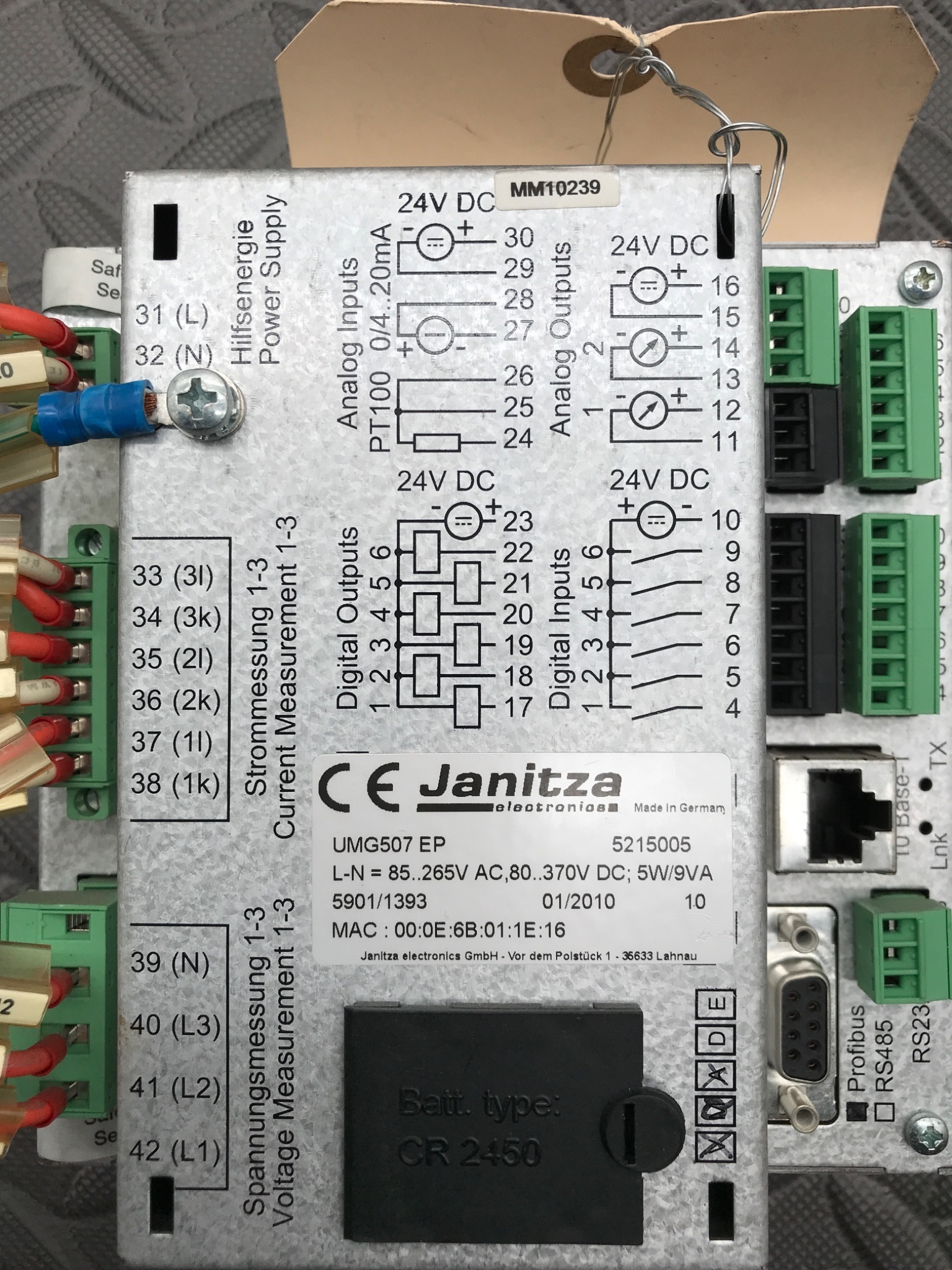 JANITZA UMG507EP Power Quality Analyzer USED 5