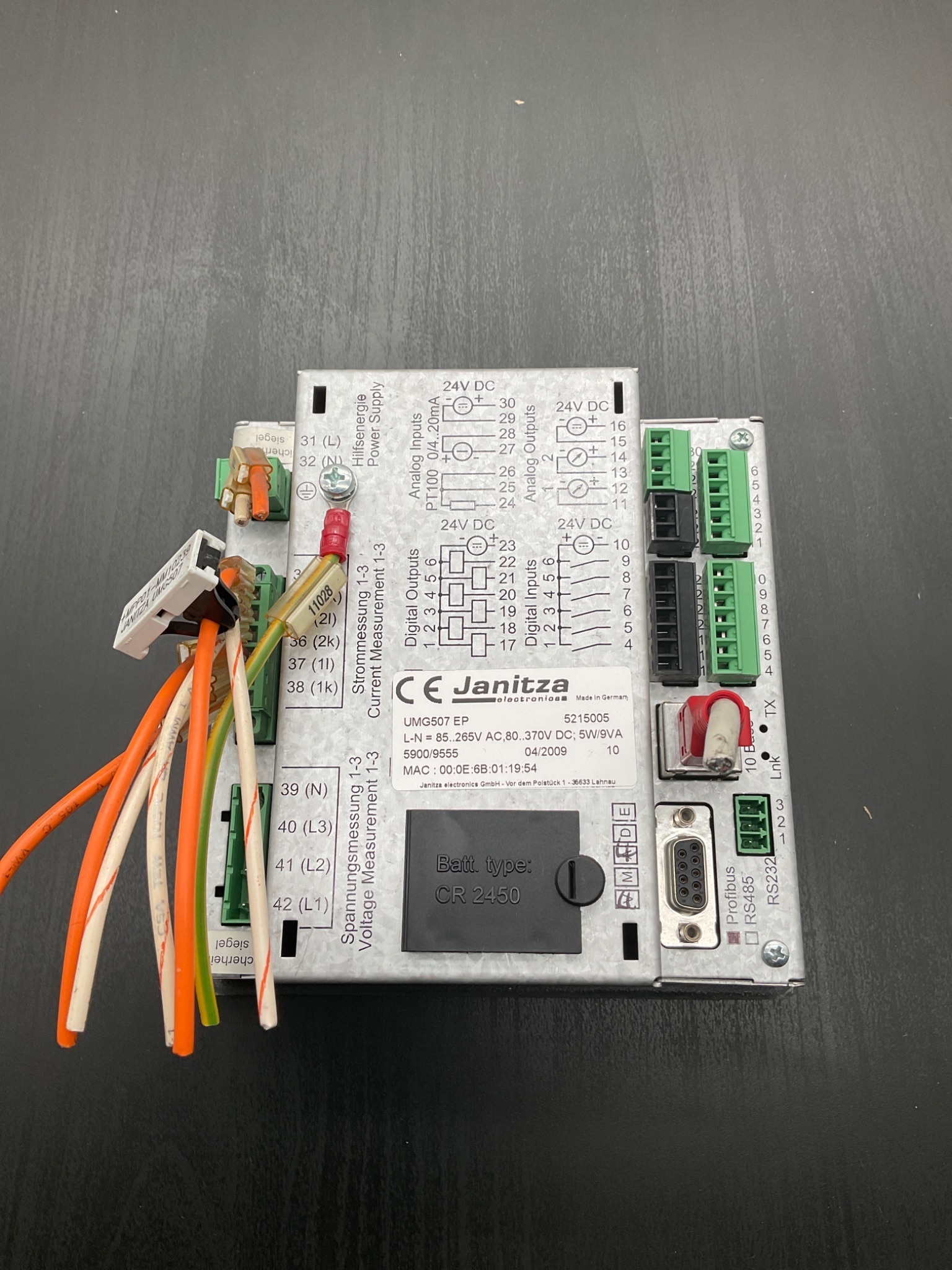 JANITZA UMG507EP Power Quality Analyzer USED 2