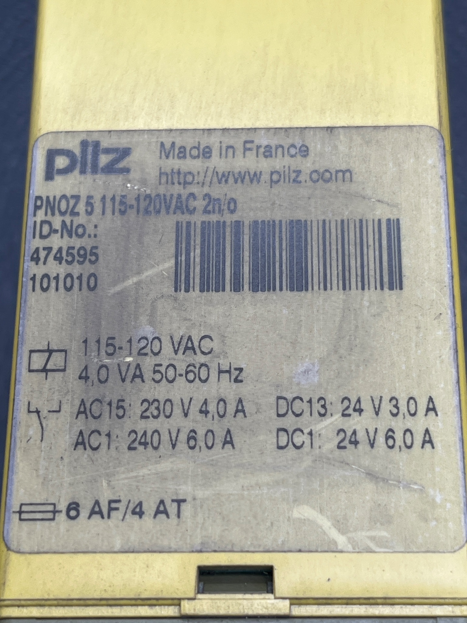 PILZ 474595 PNOZ 5 Safety Relay 115–120VAC 2NO NEW 6