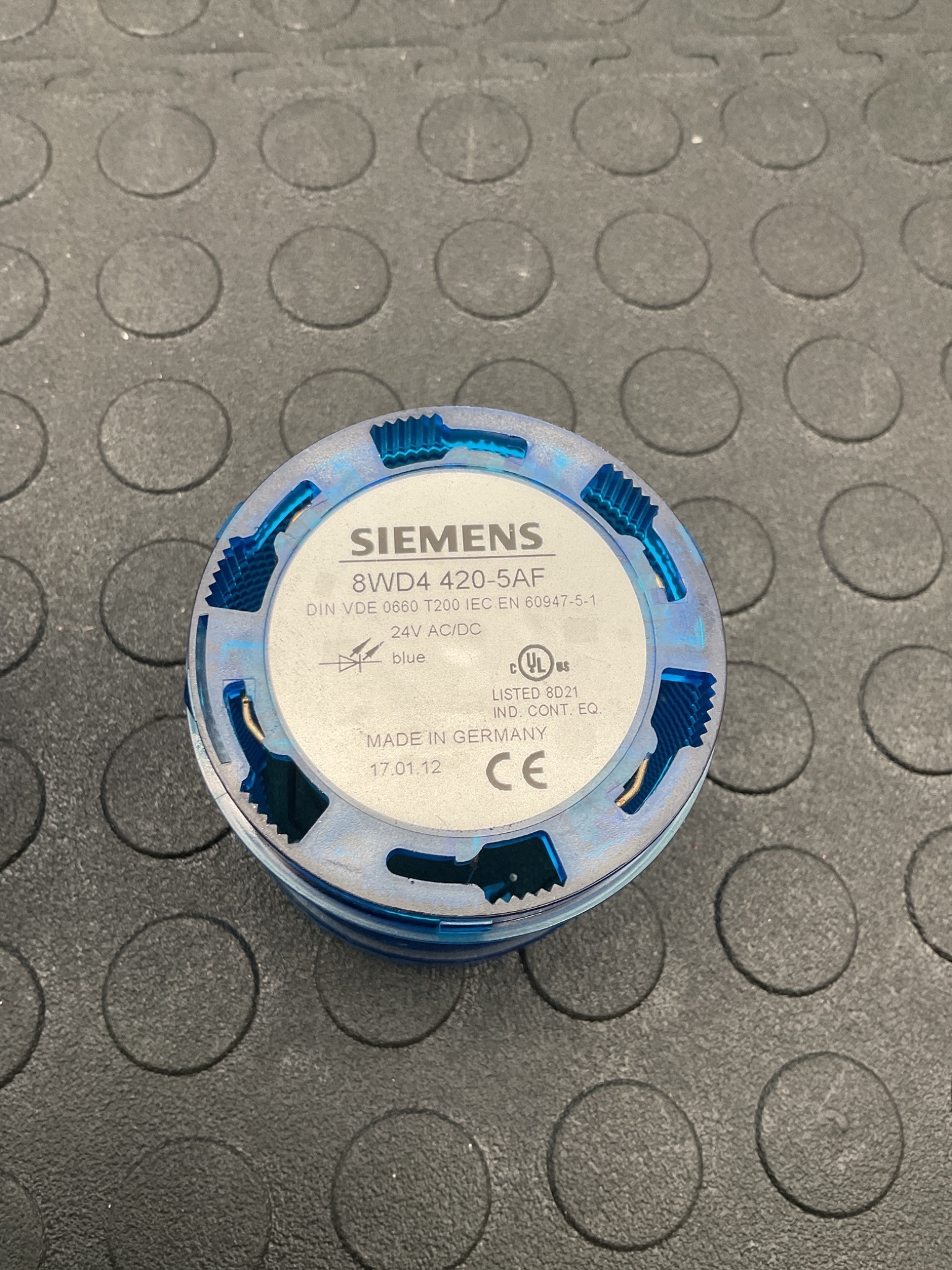 SIEMENS 8WD4 420-5AF Blue LED Stack Light Modules 24VAC/DC USED (Lot of 3) 1