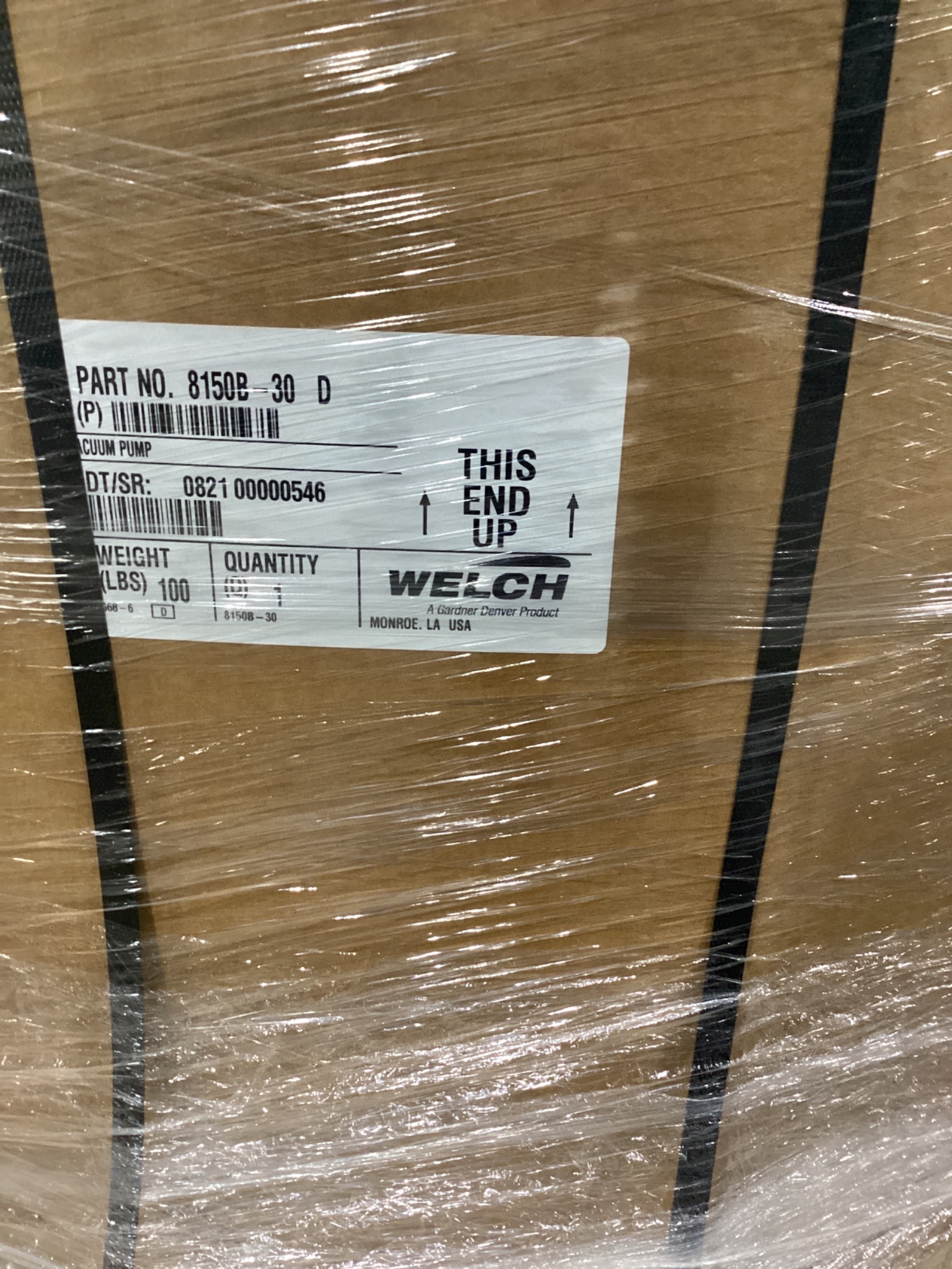 WELCH 8150B-30 D Vacuum Pump System with 10 Gallon Tank NEW 2