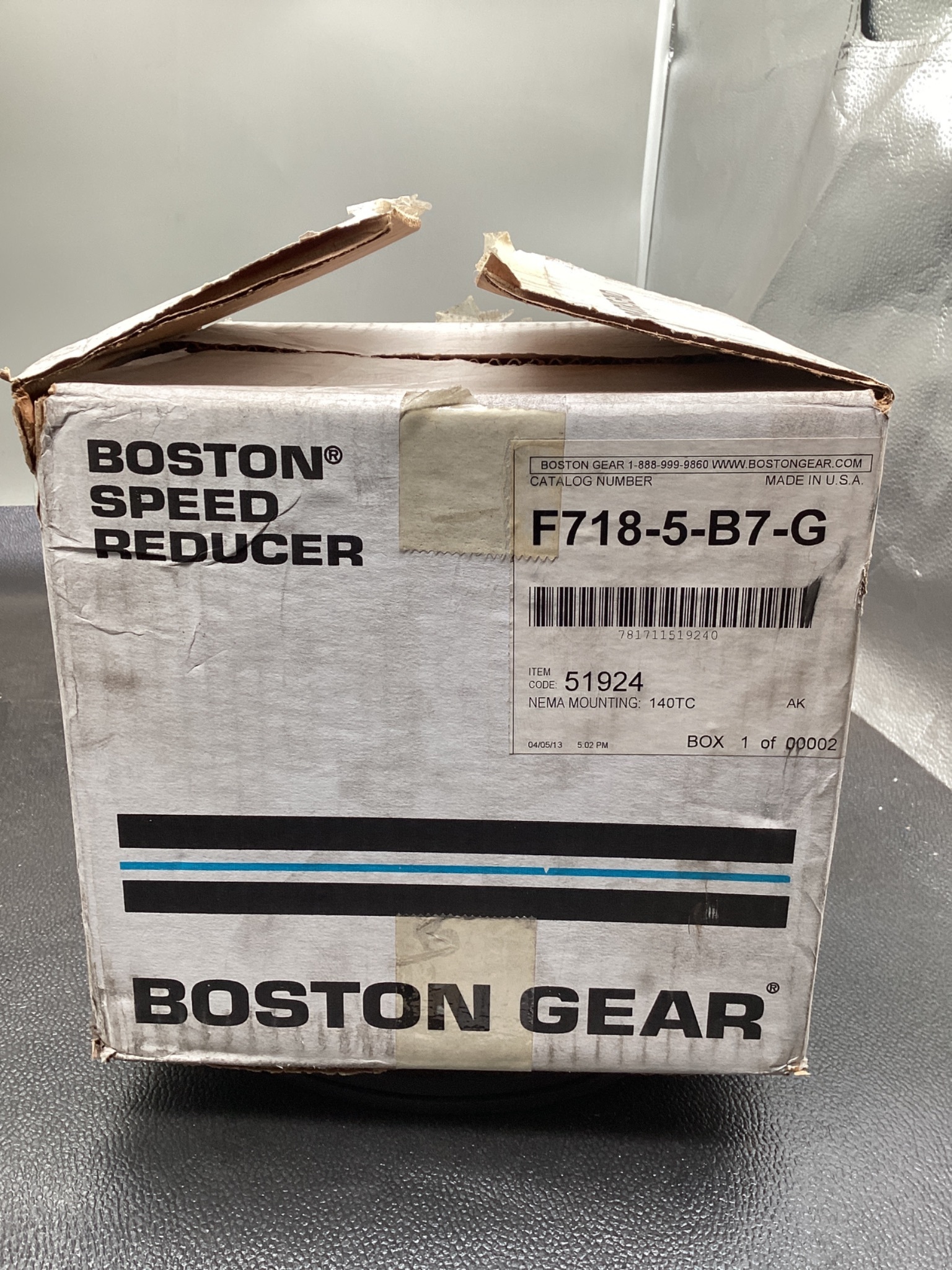 BOSTON GEAR F718-5-B7-G Worm Gear Speed Reducer 5:1 Ratio NEW 0