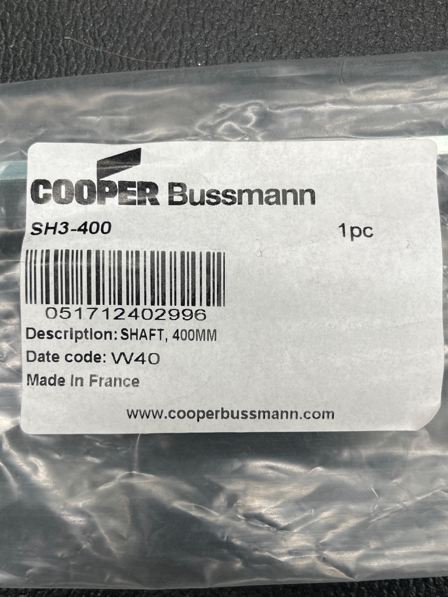 COOPER BUSSMANN SH3-400 Fuse Switch Shaft 400mm NEW 3