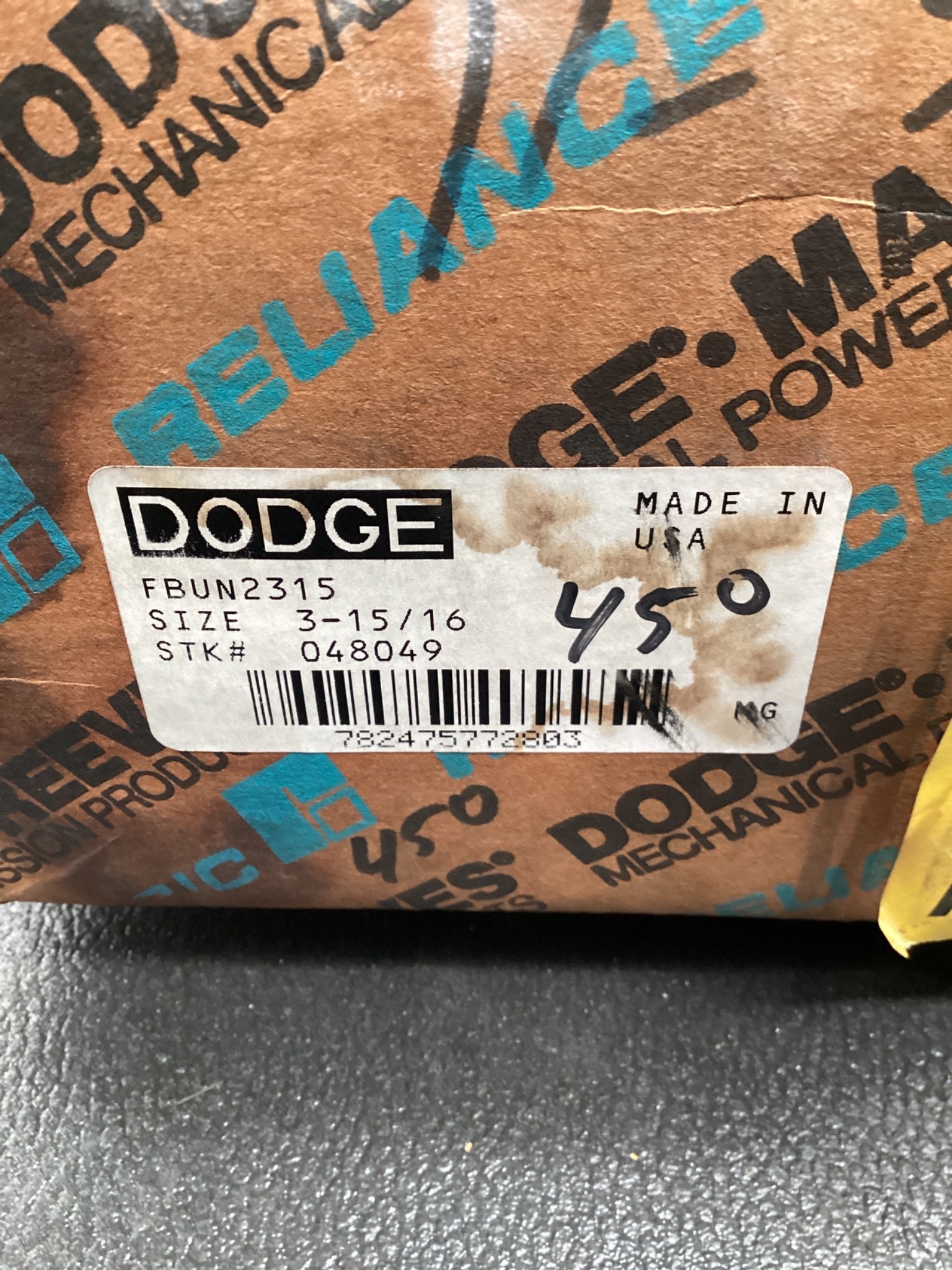 DODGE 048049 FBUN2315 Flange-Mount Ball Bearing Unit 3-15/16" Bore NEW 3