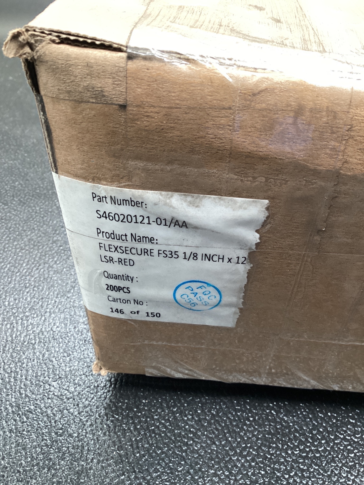 FLEXSECURE S46020121-01/AA 1/8" x 12" LSR-RED NEW 3