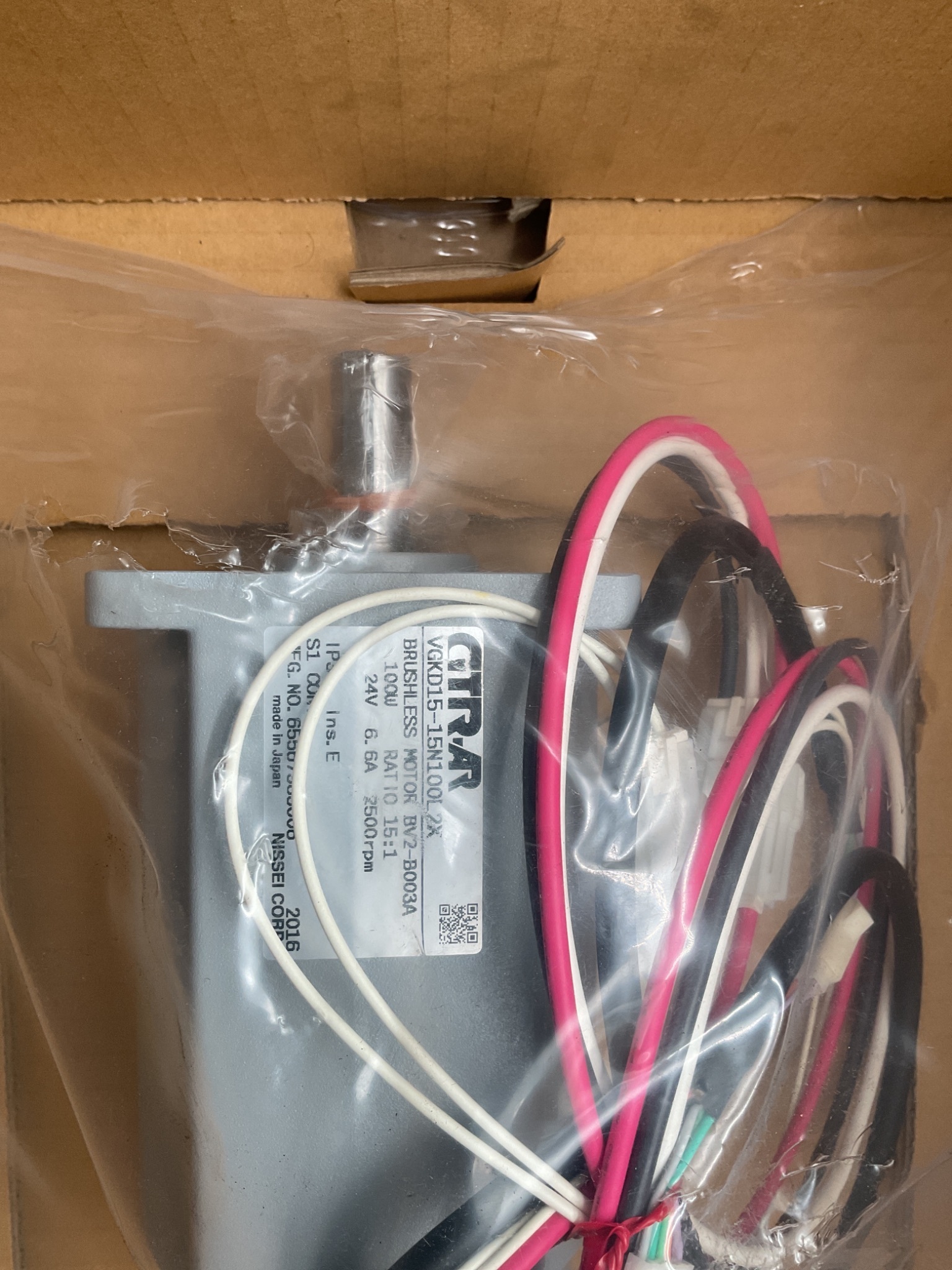 NISSEI GTR-AR GKD15-15N100L2X Gearmotor 24VDC NEW 1