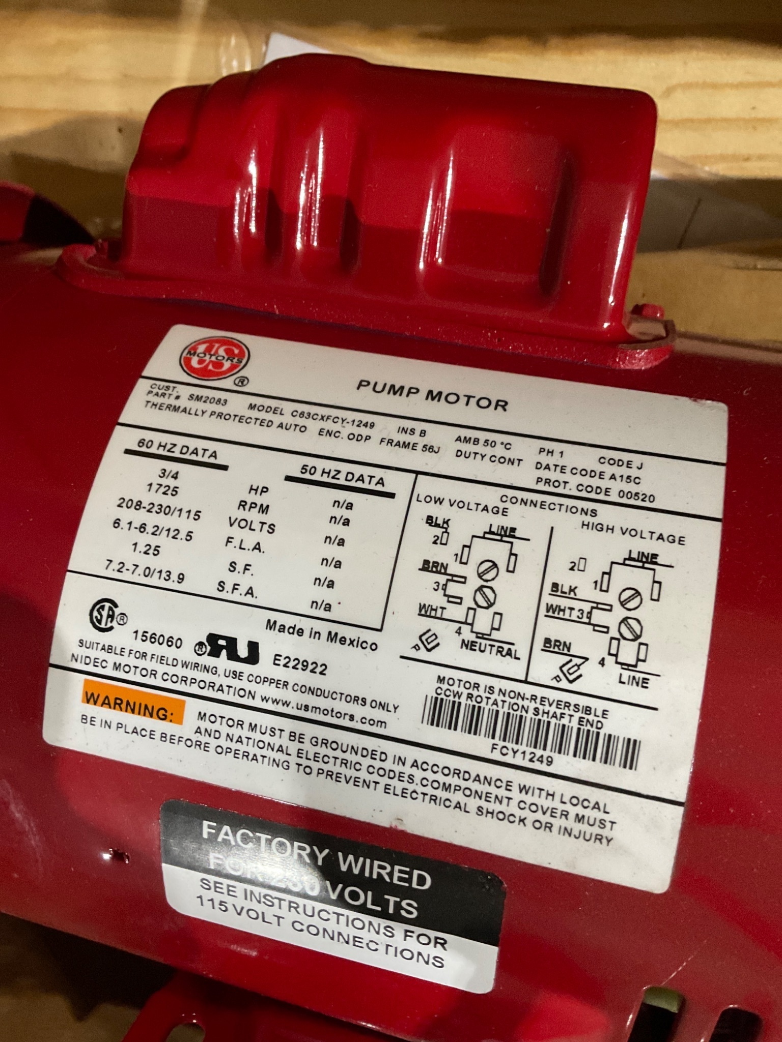 Bell & Gossett C206279 Series E90 Circulator Pump 1/2 HP NEW 1