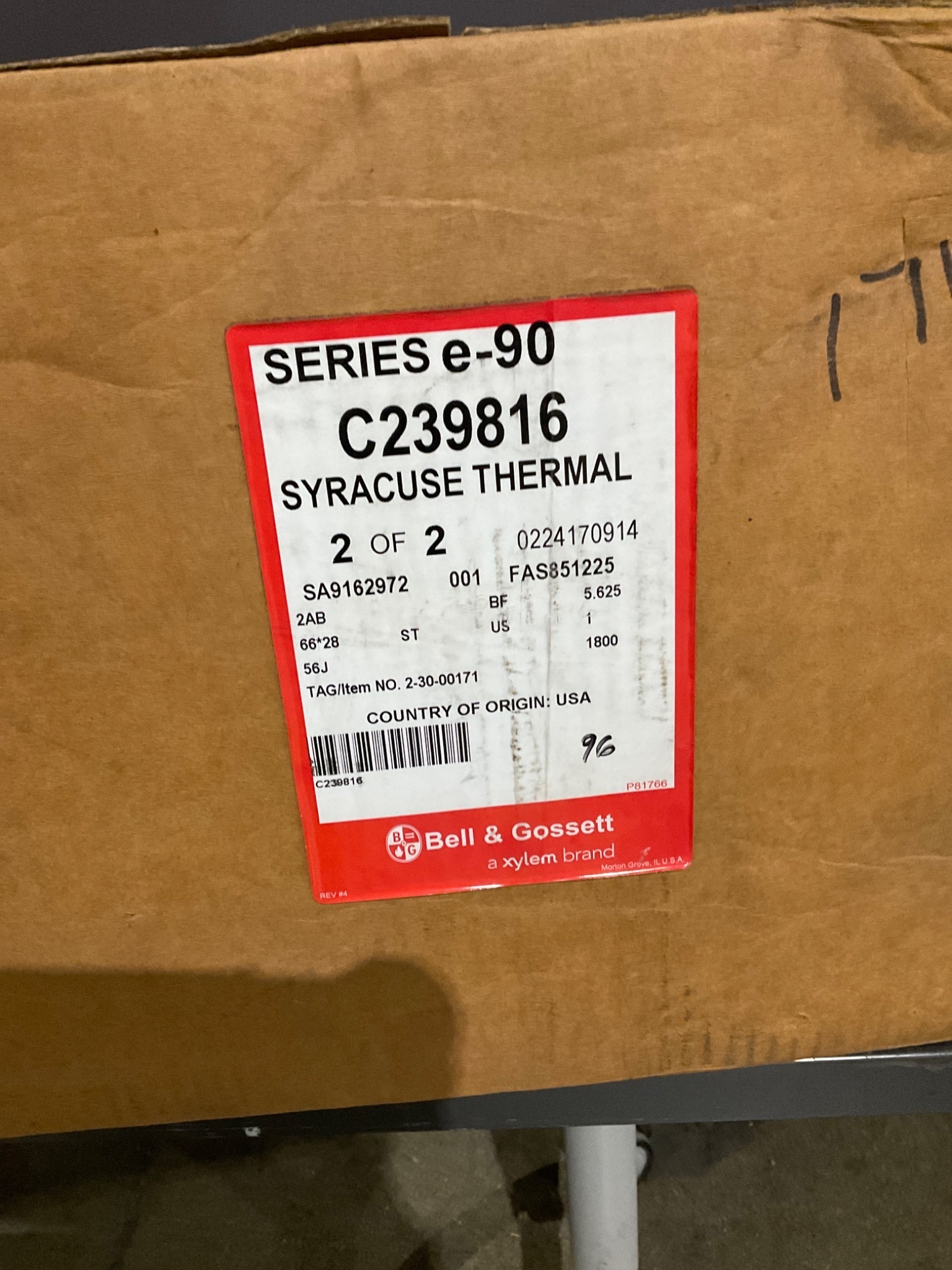 BELL & GOSSETT C239816 Series e‑90 Centrifugal Pump NEW 2