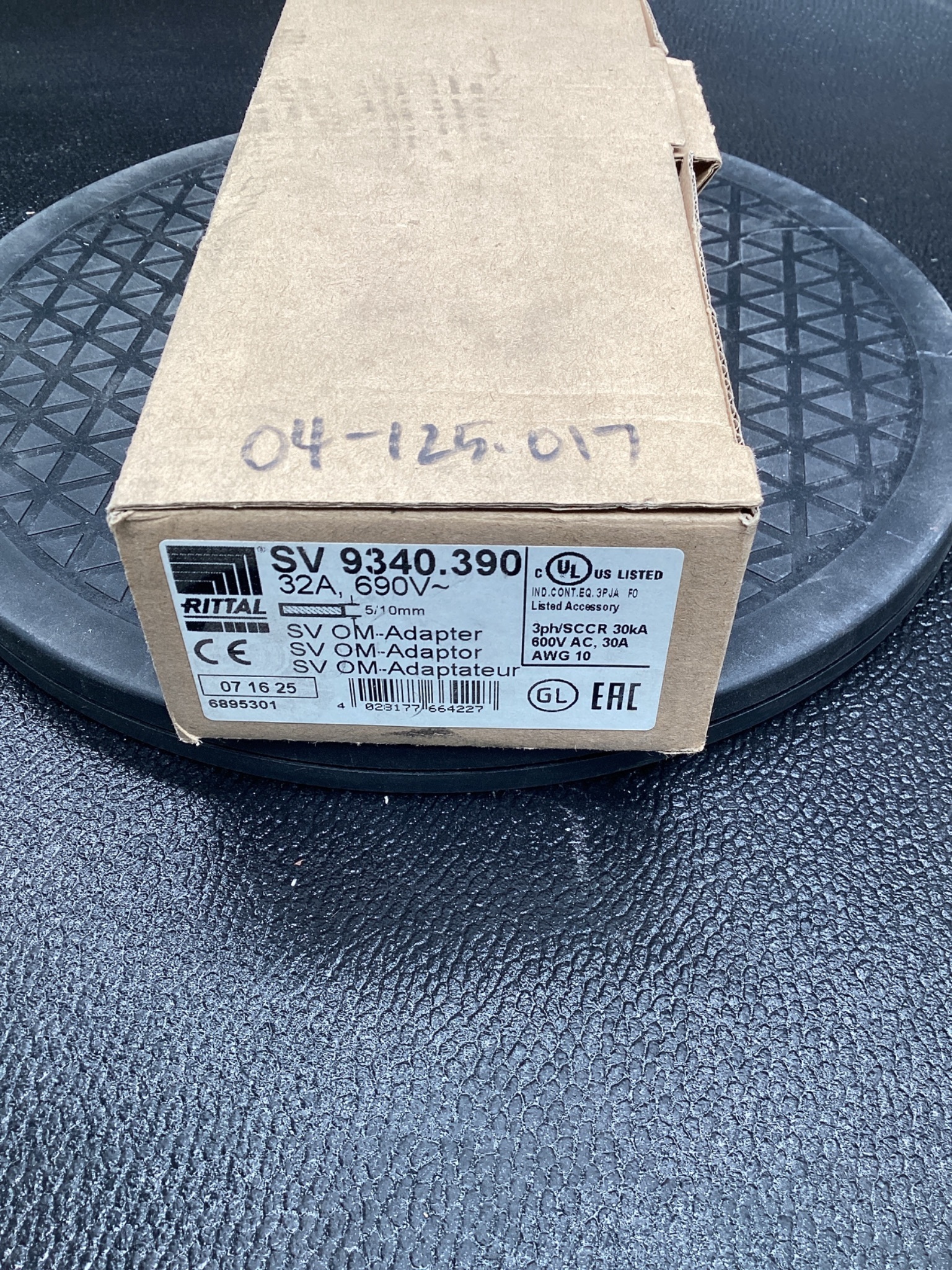 RITTAL SV 9340.390 SV OM Adapter 32A 690V NEW 5