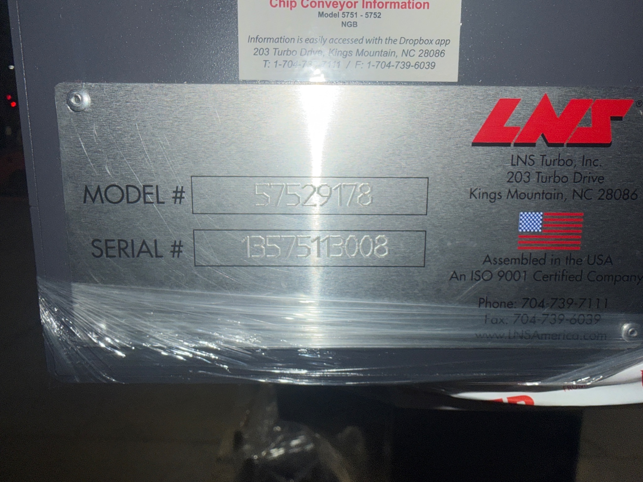 LNS Turbo HB 57529178 Chip Conveyor USED 5