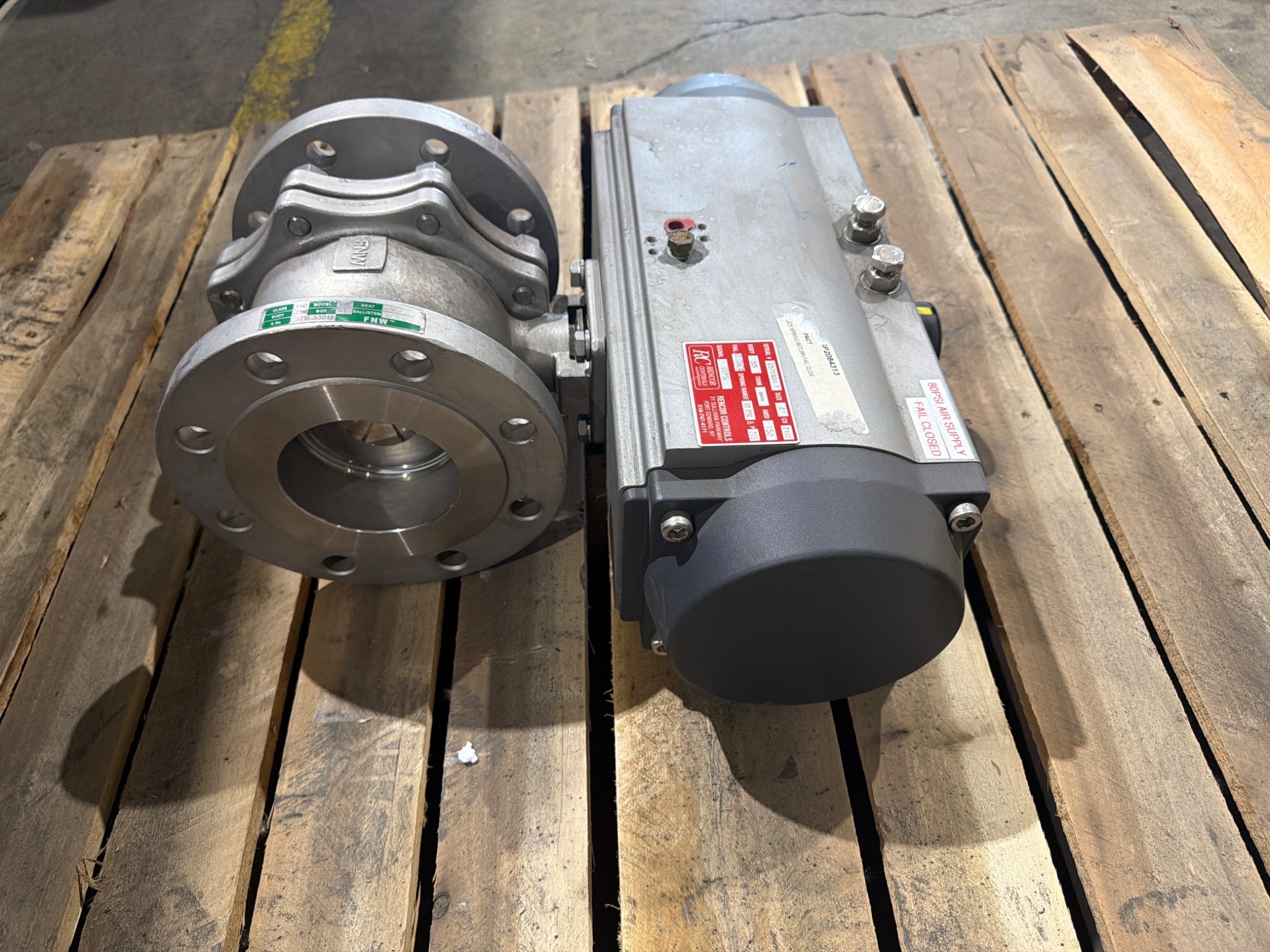 FNW 600C 4" CF8M Ball Valve Class 150 with Rencor Pneumatic Actuator NEW 1