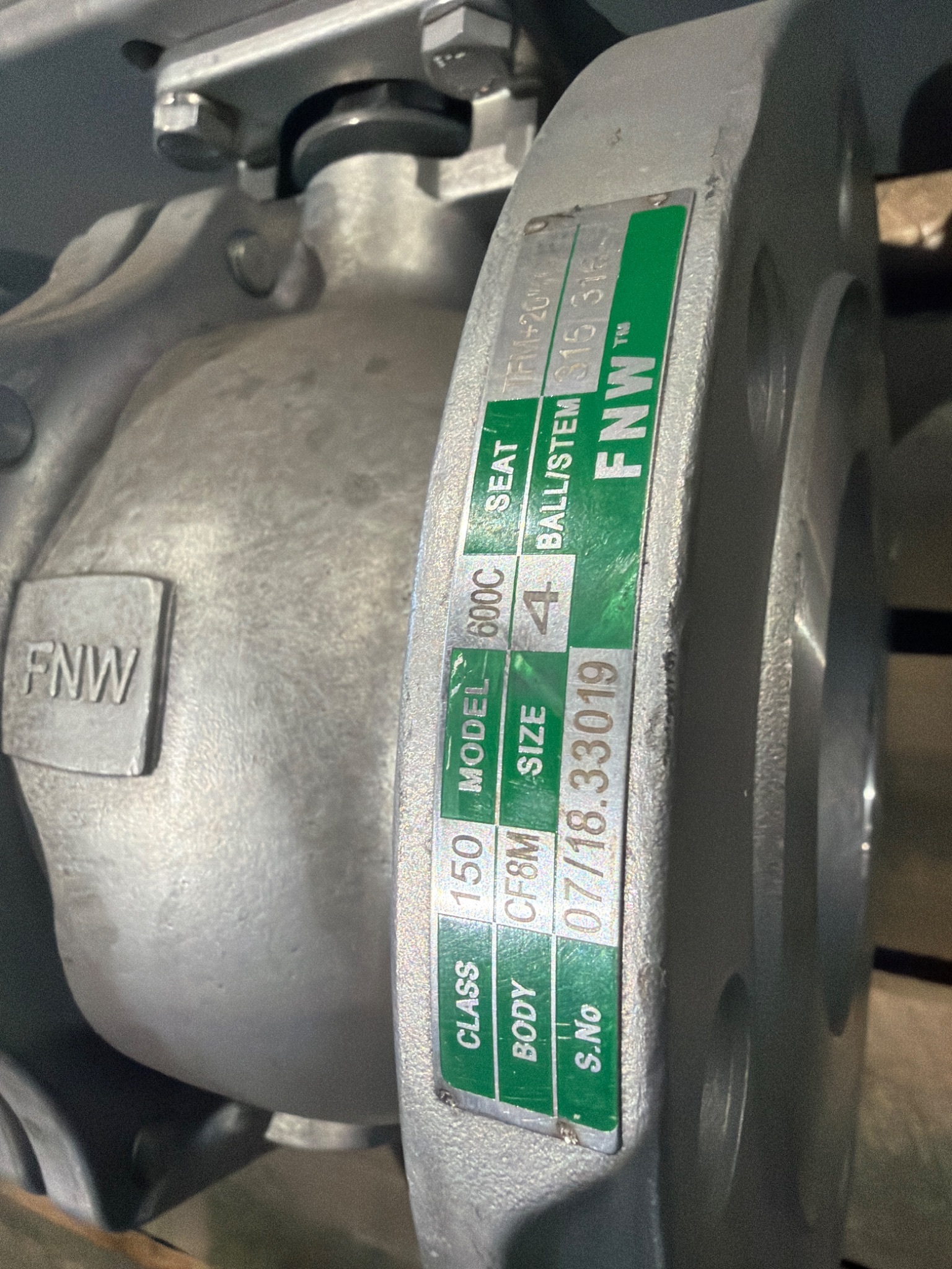 FNW 600C 4" CF8M Ball Valve Class 150 with Rencor Pneumatic Actuator NEW 5