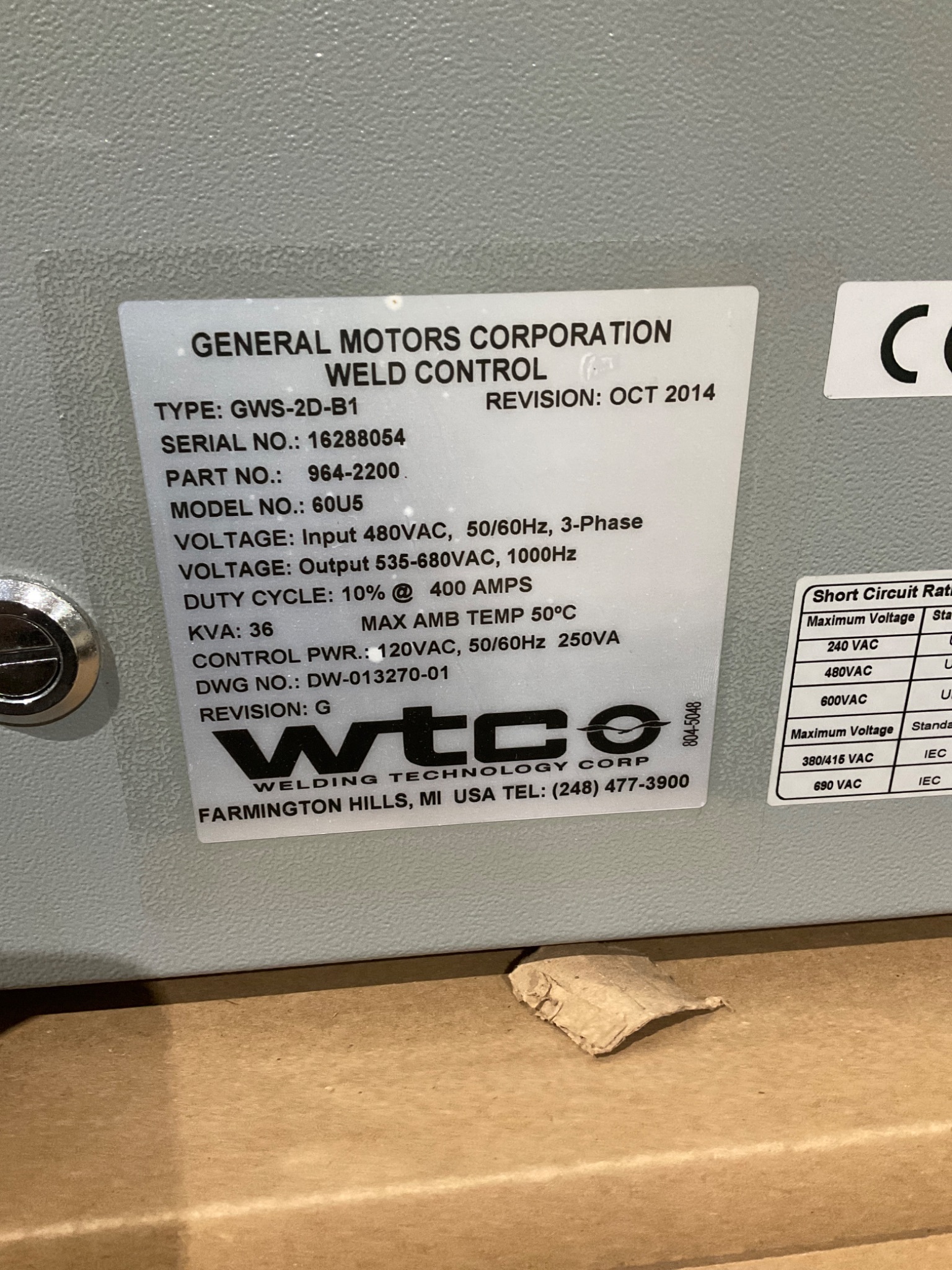 WTC 964-2200 Gen 6 Weld Controller NEW 5