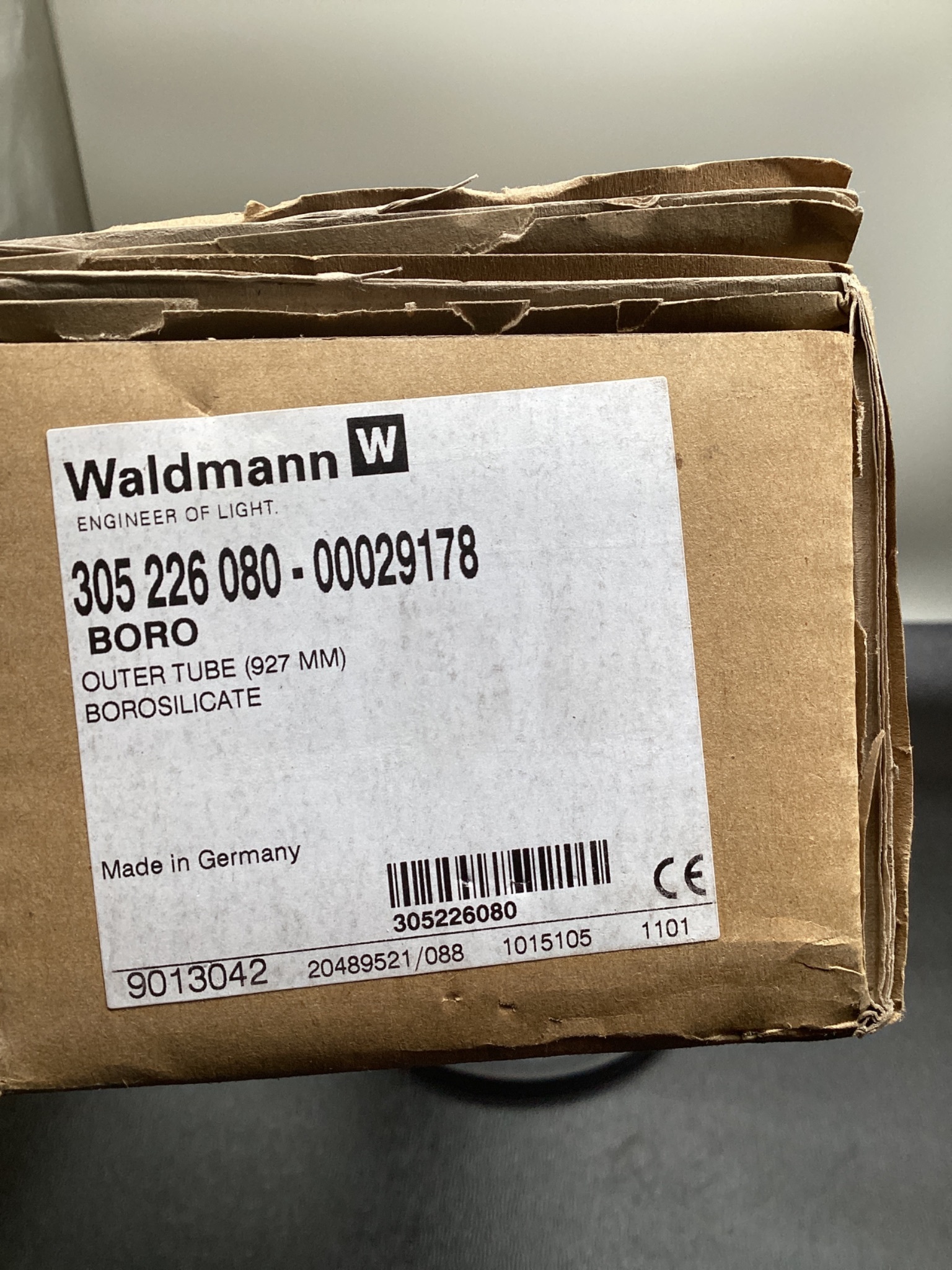 Waldmann 30522608000029178 Borosilicate Outer Tube 927mm NEW 0