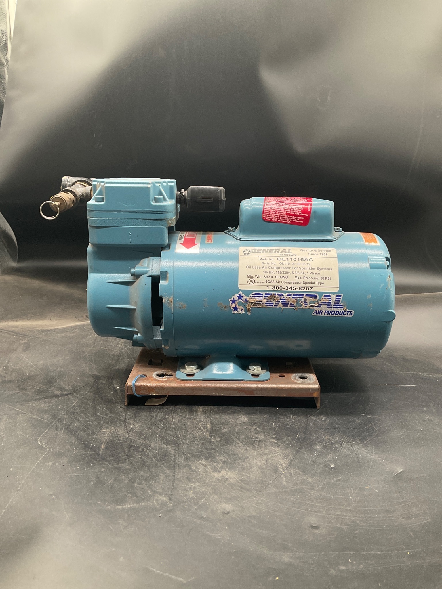 GENERAL OL1-1016AC Air Compressor USED 2