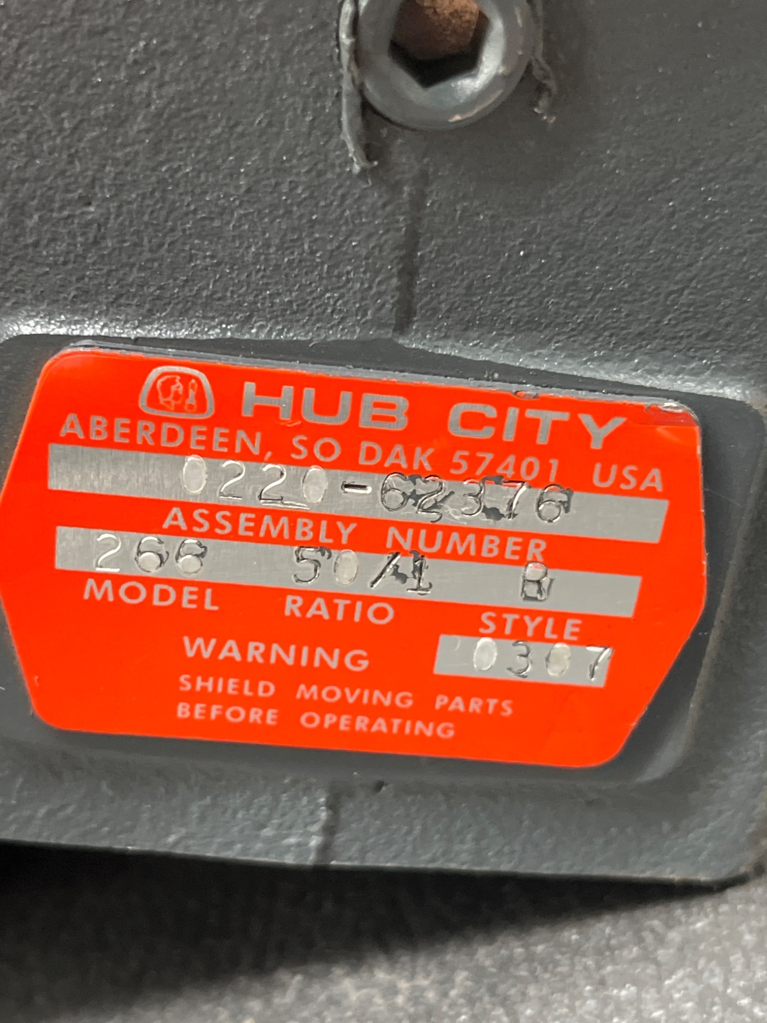 HUB CITY 0220-62376 Gear Reducer USED 5