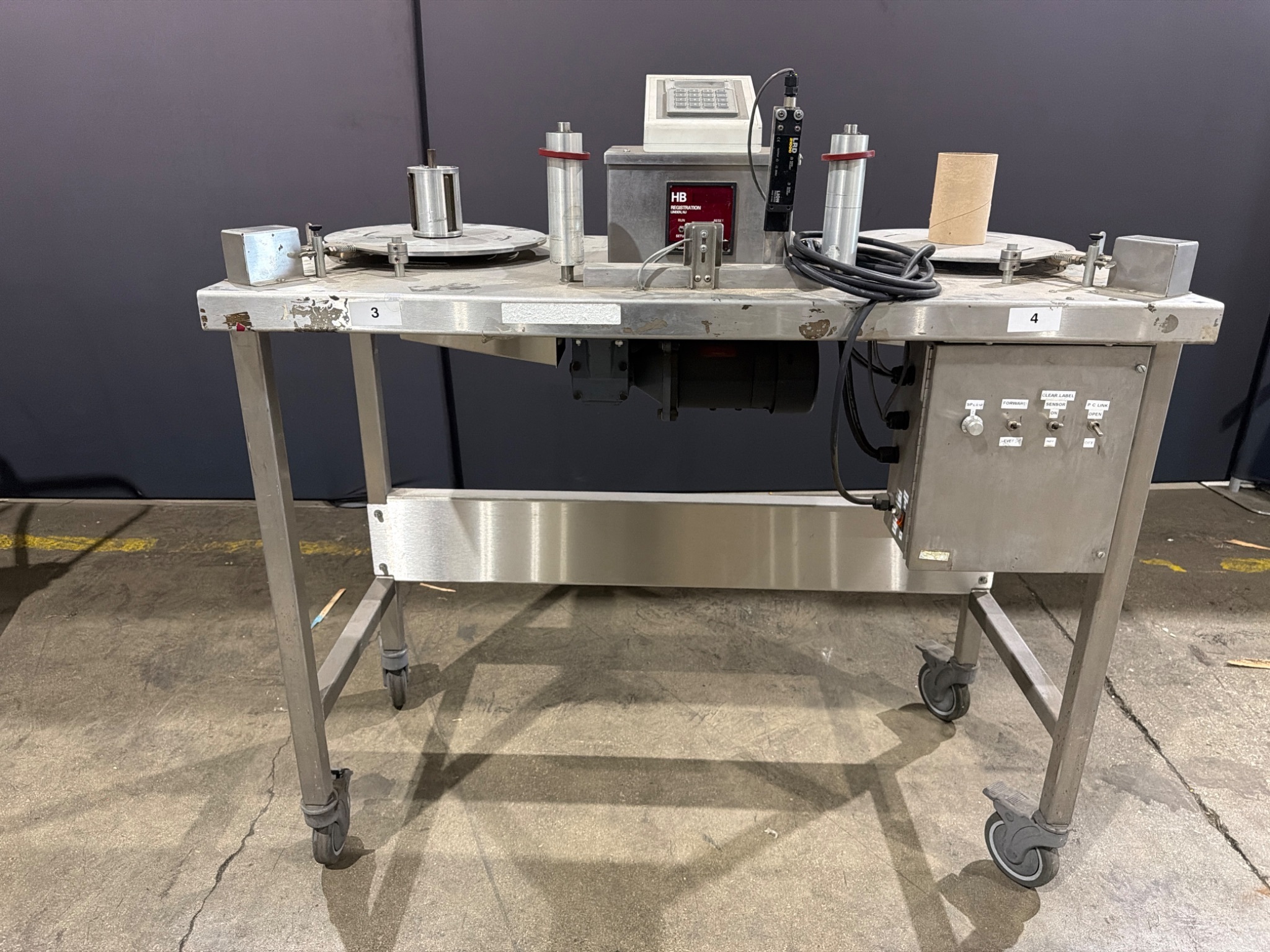 HB REGISTRATION Label Counting and Rewinding Processing Table USED 0