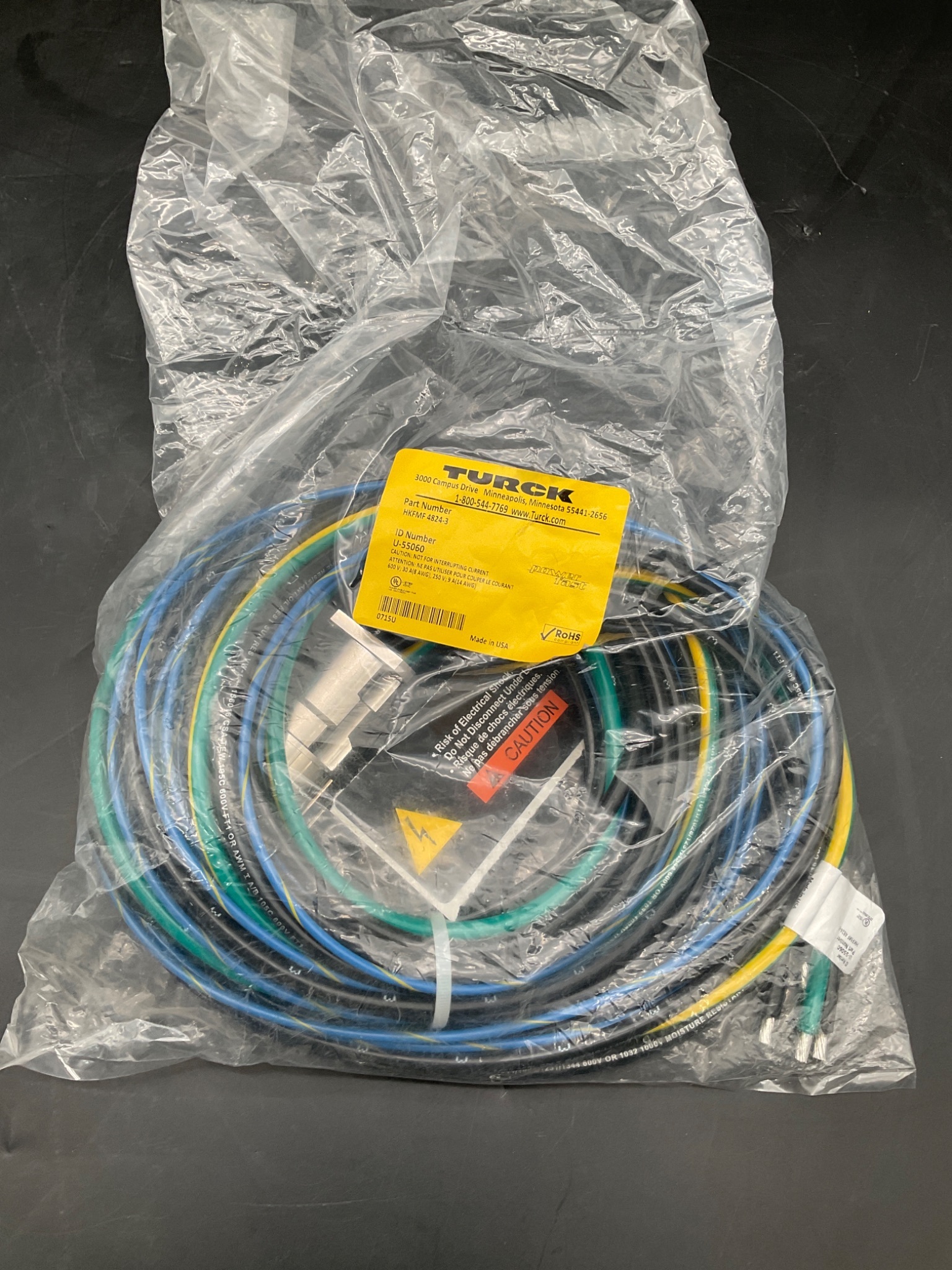 TURCK HKFMF 4824-3 Cordset / Wiring Harness NEW 2